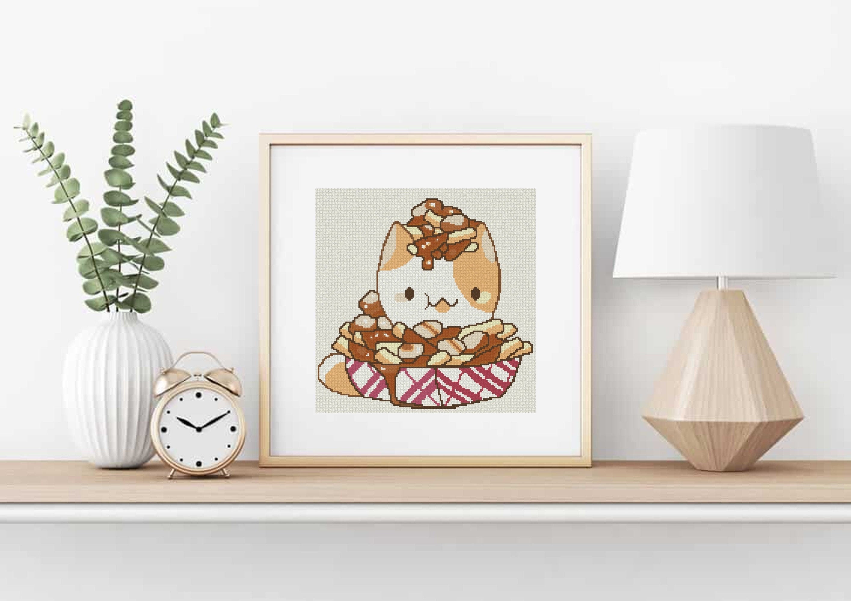 Poutine Cat Cross Stitchv