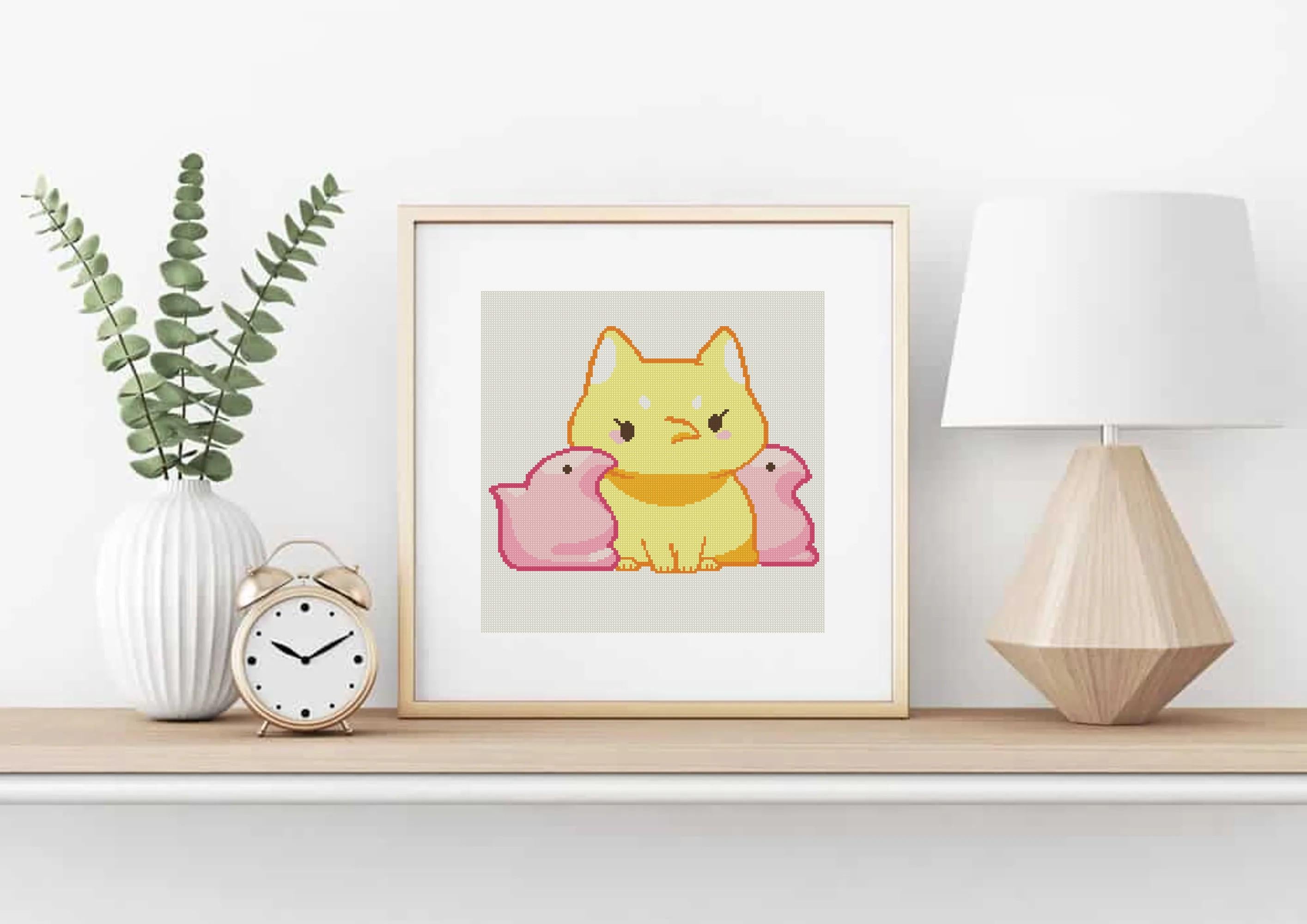 Peep Cat Cross Stitch