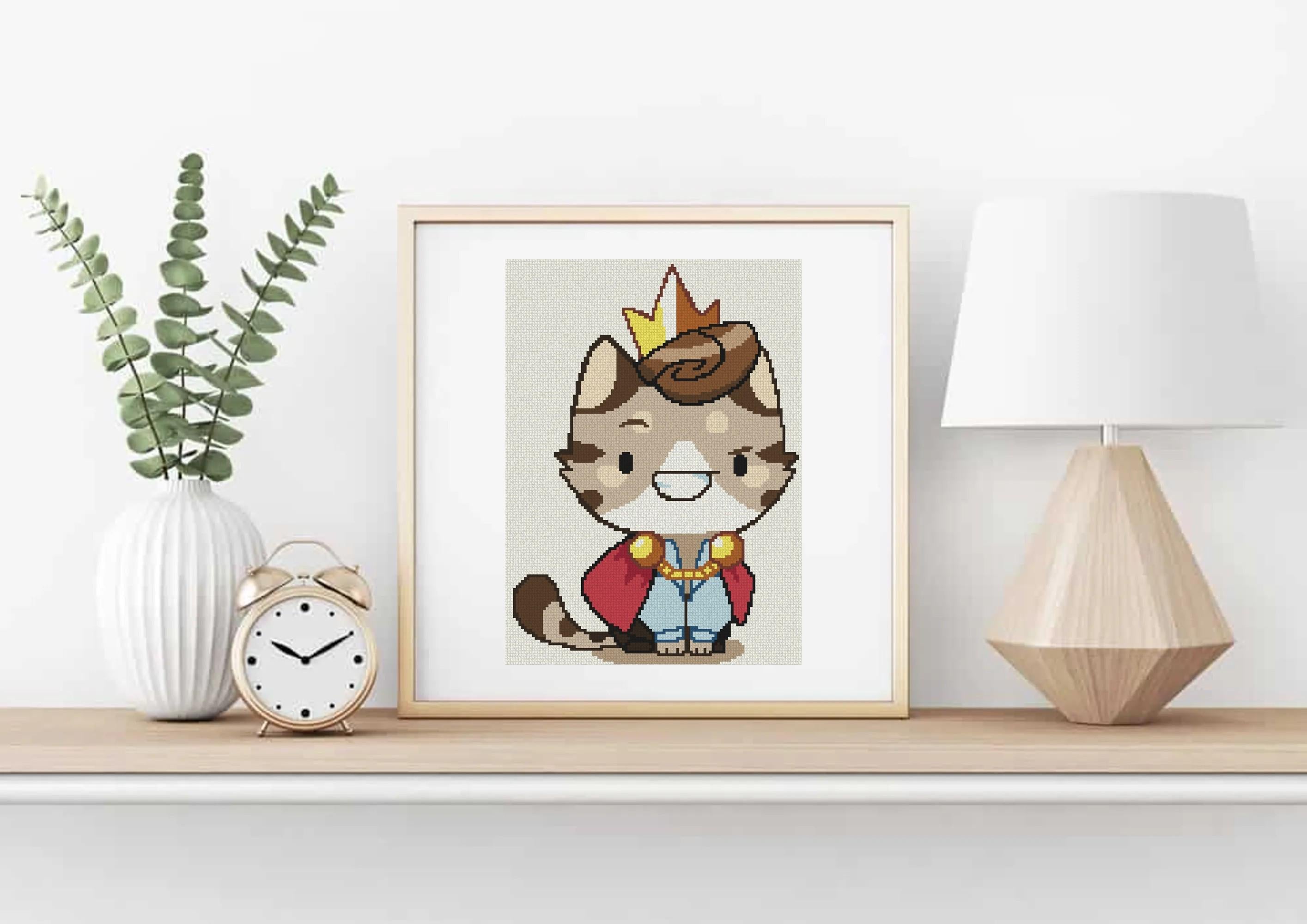 Prince Charming Cat Cross Stitch Pattern