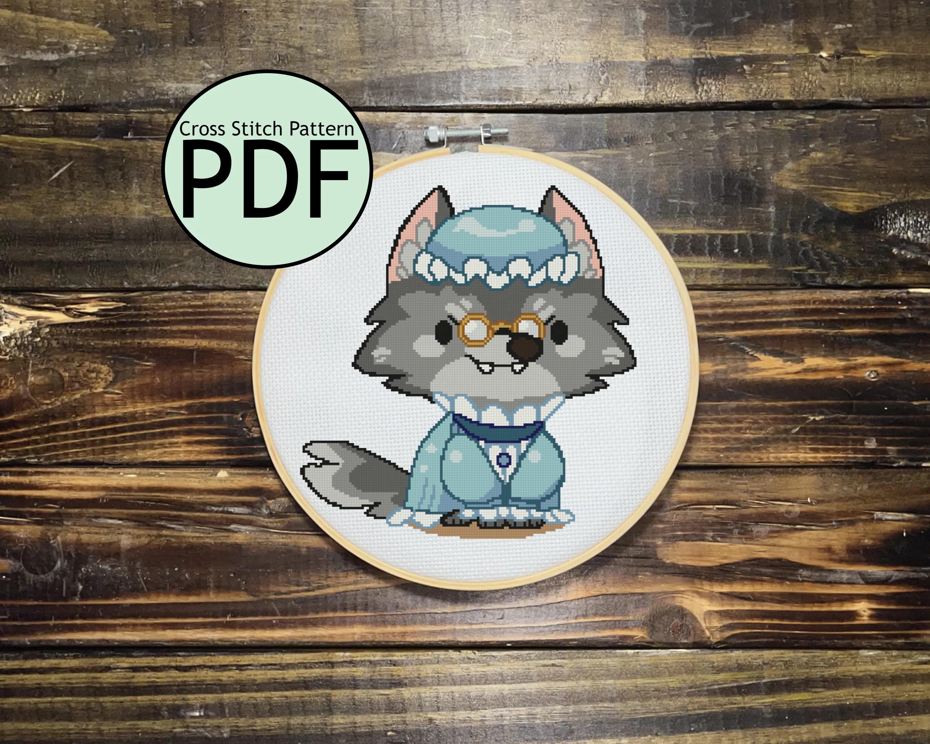 Big Bad Wolf Cat Cross Stitch Pattern