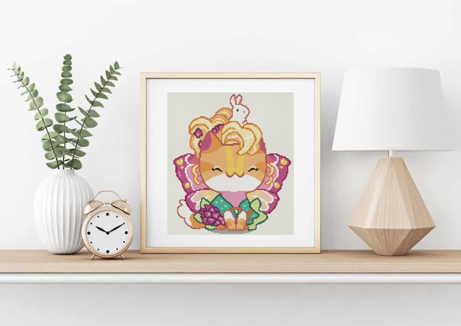 Bunny Fairy Cat Cross Stitch Pattern