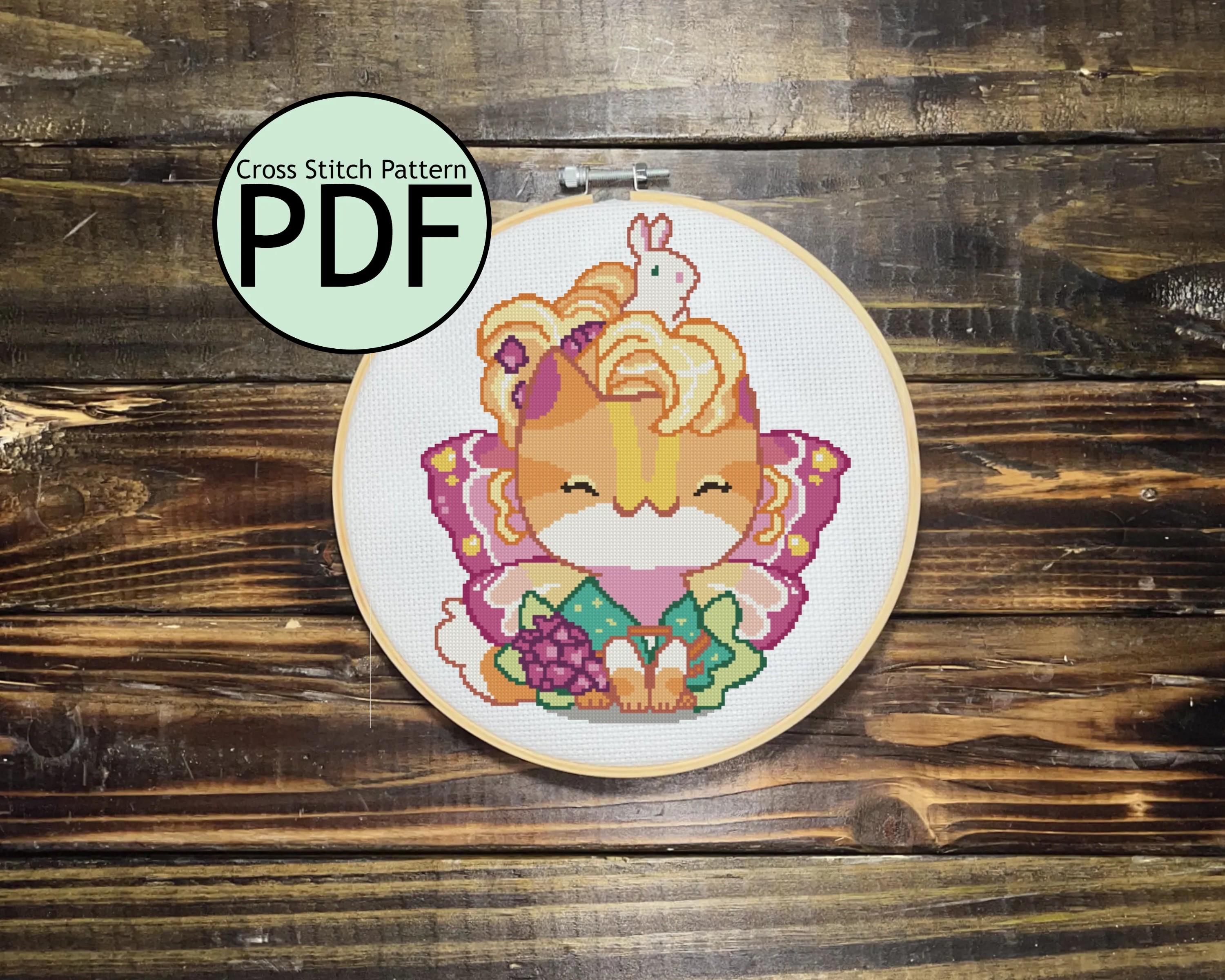 Bunny Fairy Cat Cross Stitch Pattern