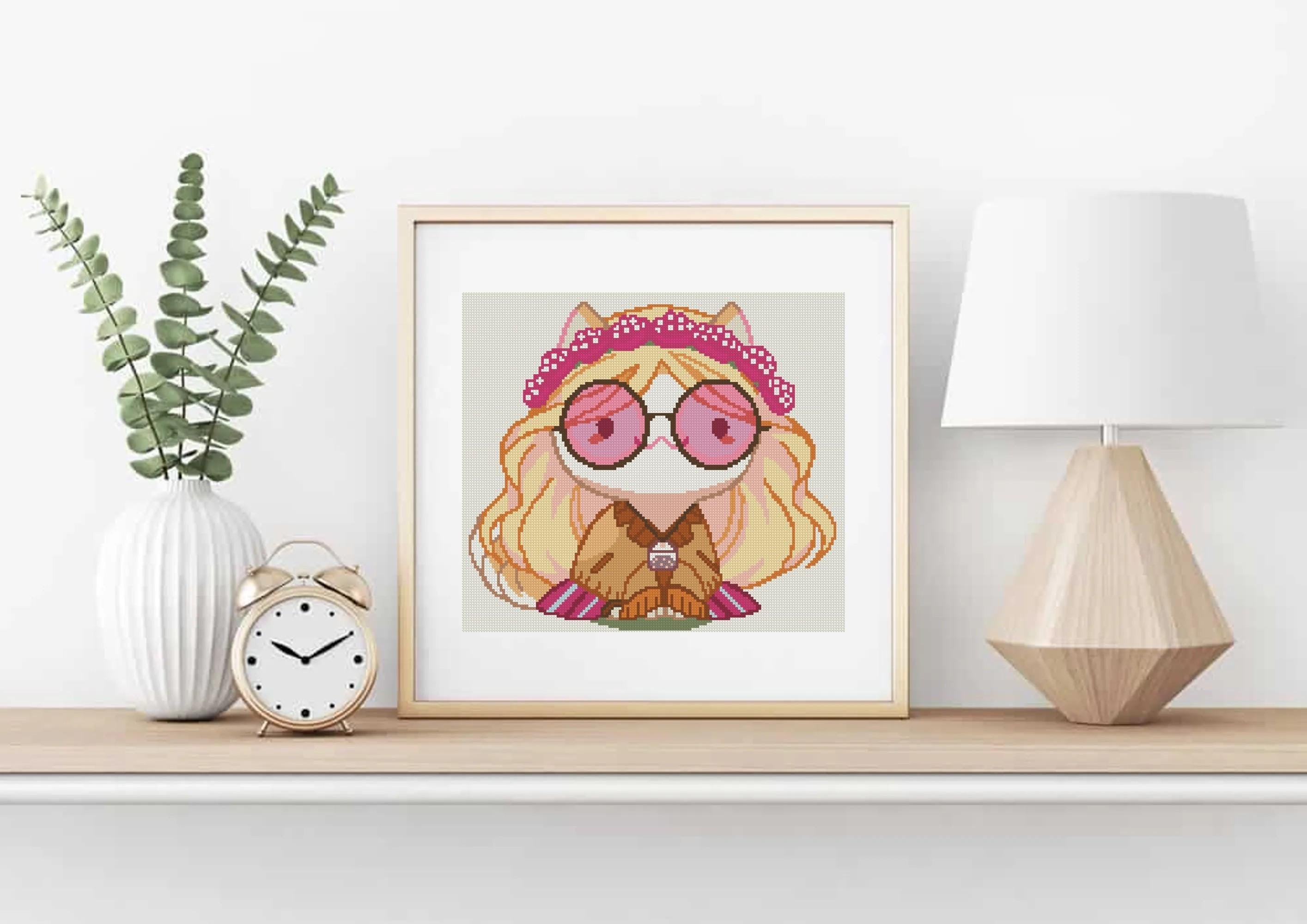 Herbal Tea Cat Cross Stitch Pattern