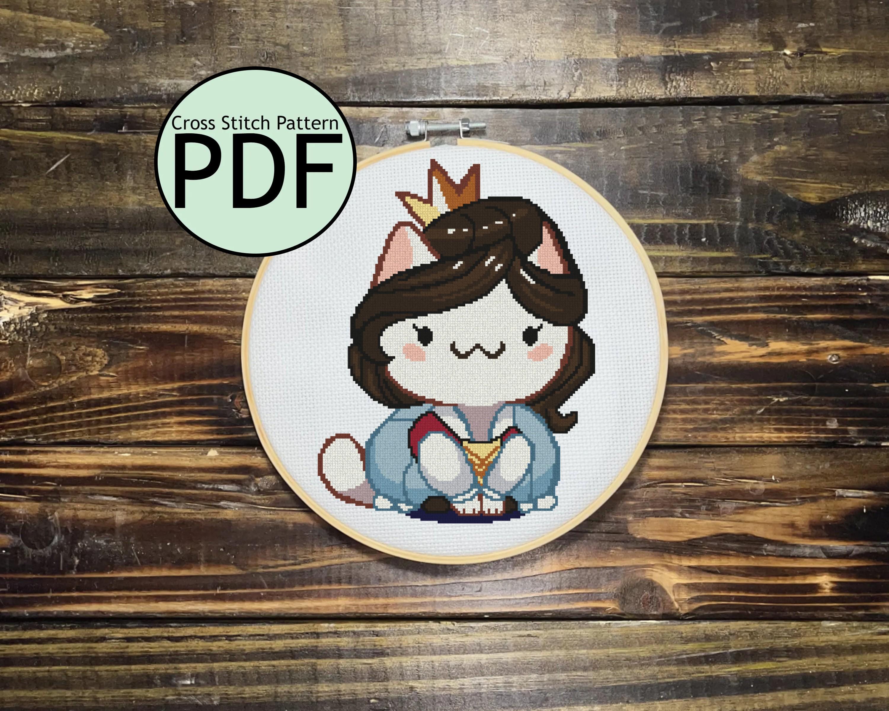 Snow White Cat Cross Stitch