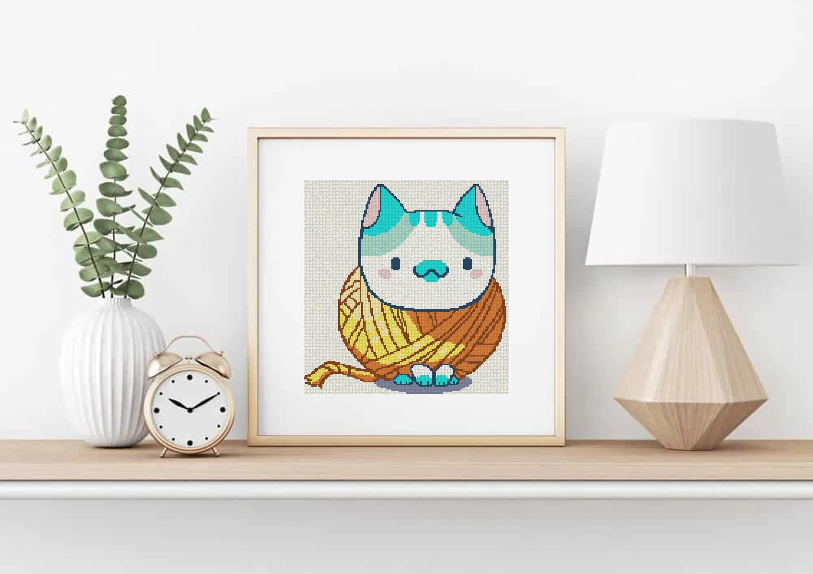 Yarn Ball Cat Cross Stitch Pattern