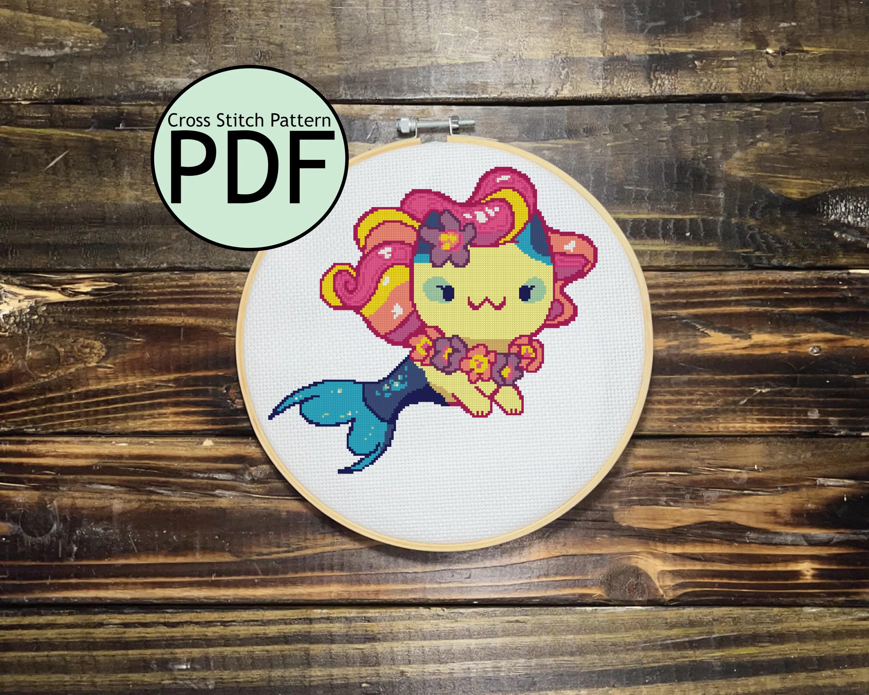 Mermaid Cat Cross Stitch