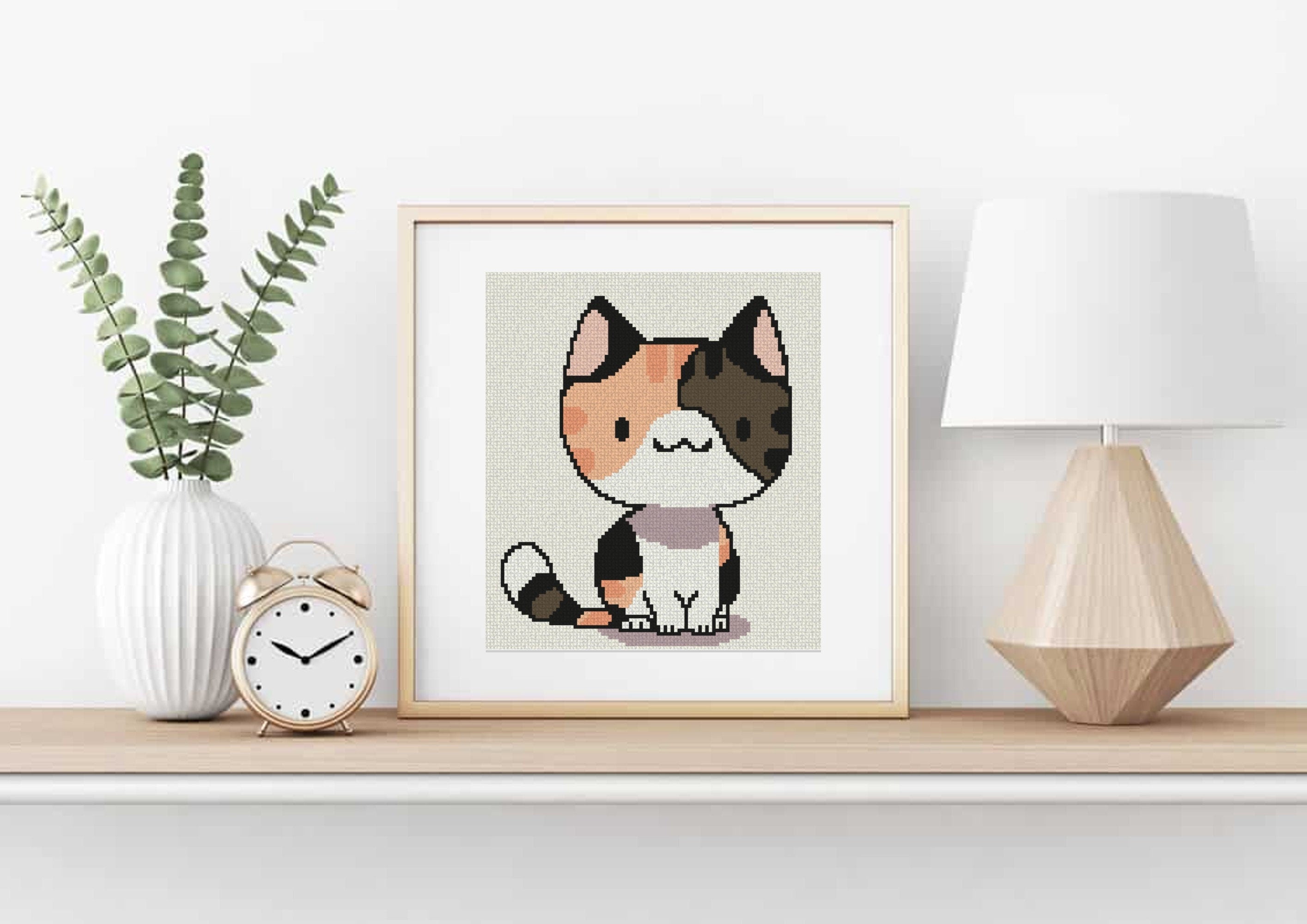 Calico Cat Cross Stitch Pattern