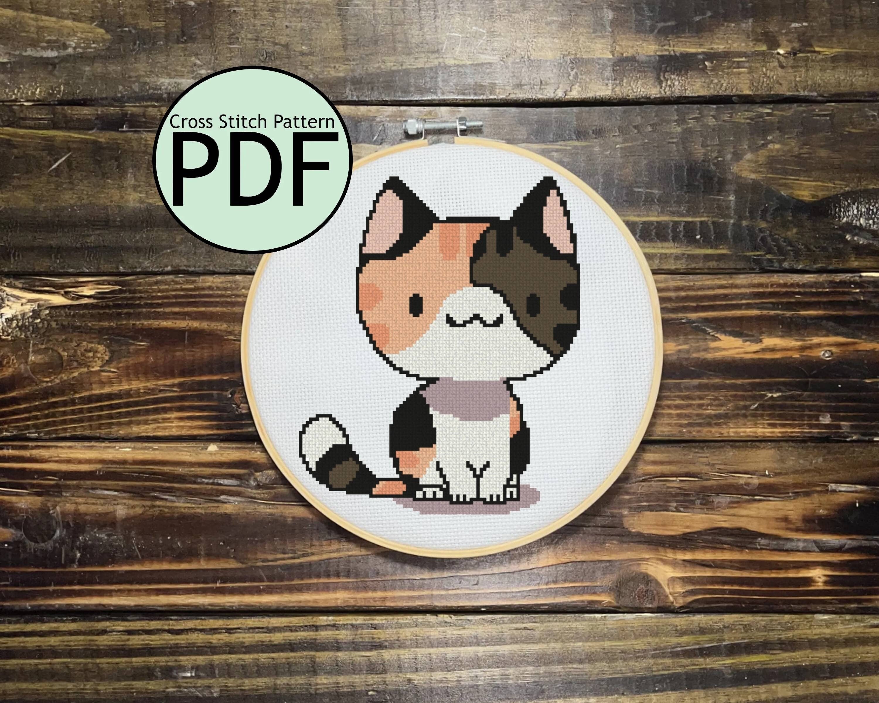 Calico Cat Cross Stitch Pattern