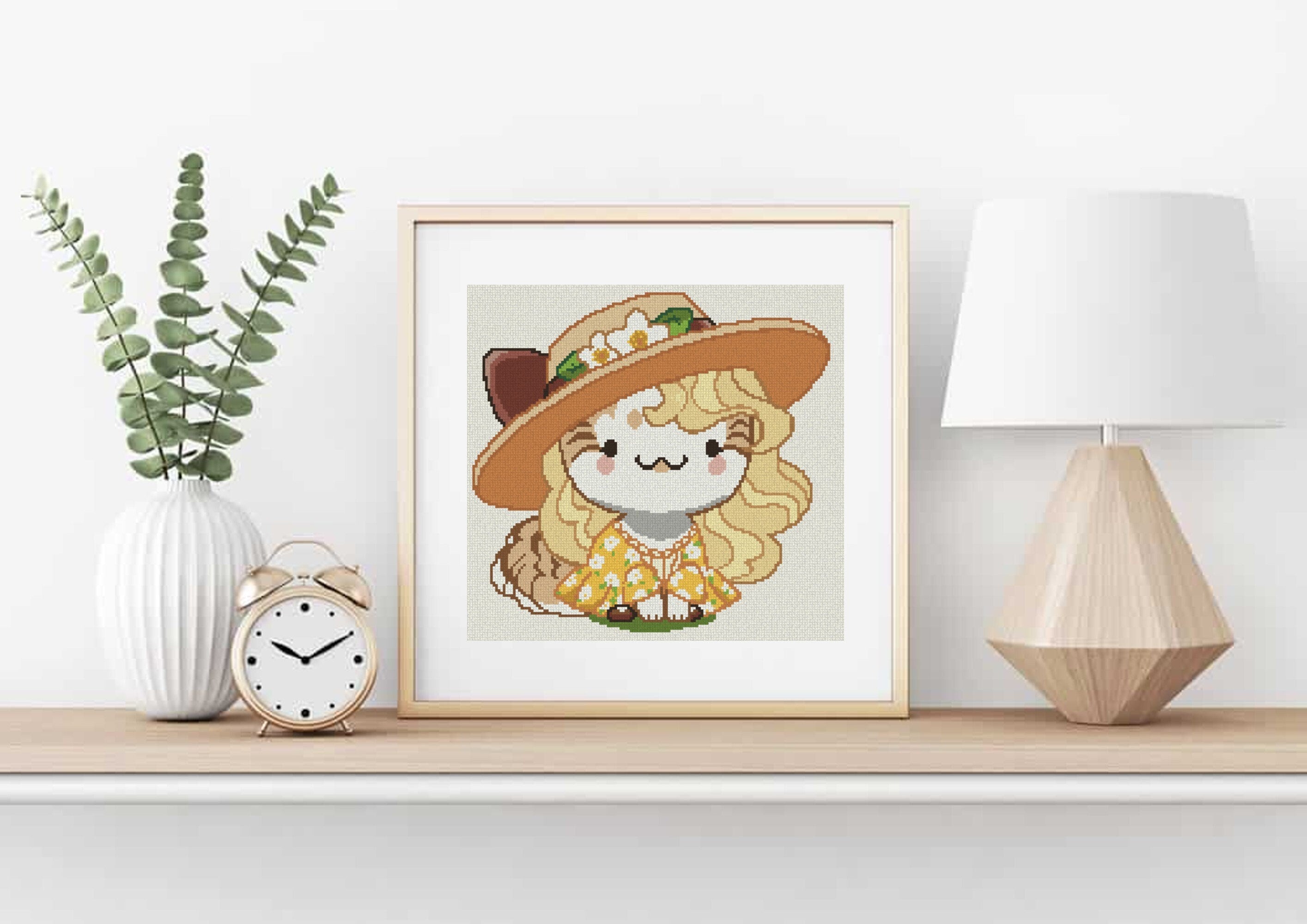 Jasmine Tea Cat Cross Stitch