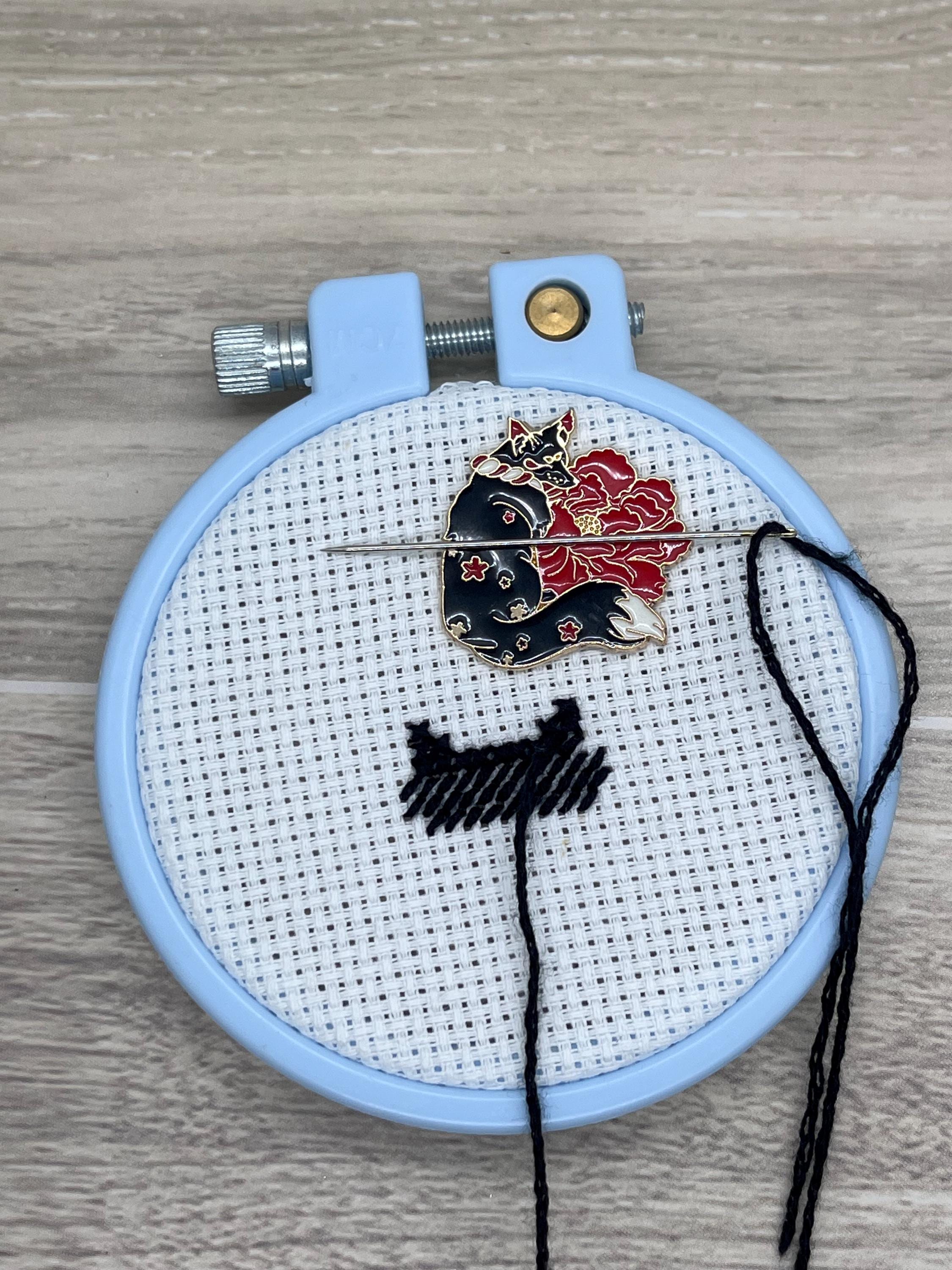 Fox and Cat Floral Needle Minders