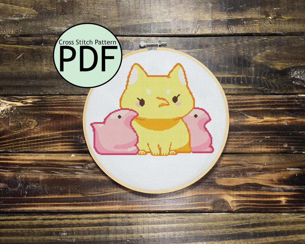 Peep Cat Cross Stitch