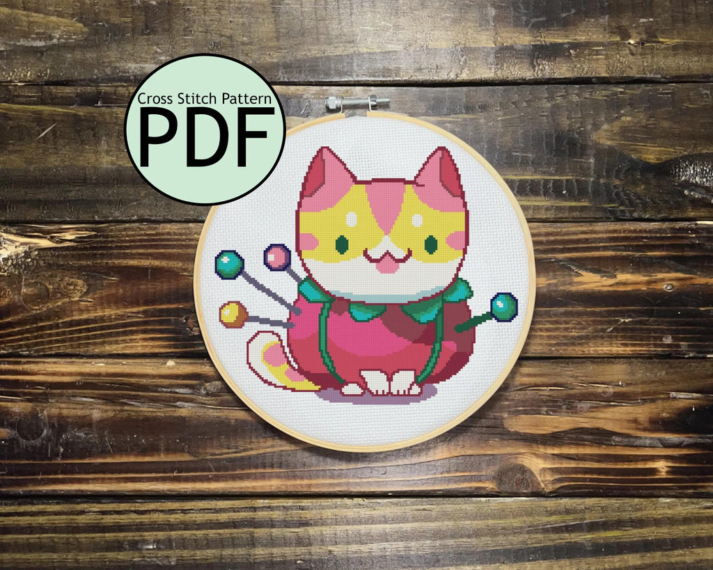 Pin Cushion Cat Cross Stitch Pattern