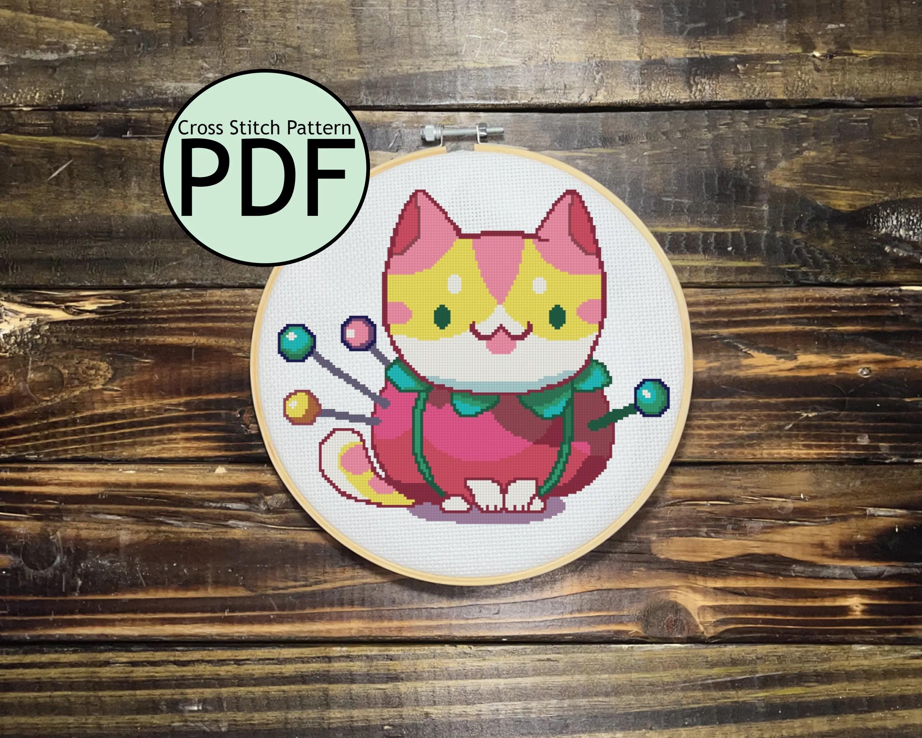 Pin Cushion Cat Cross Stitch Pattern