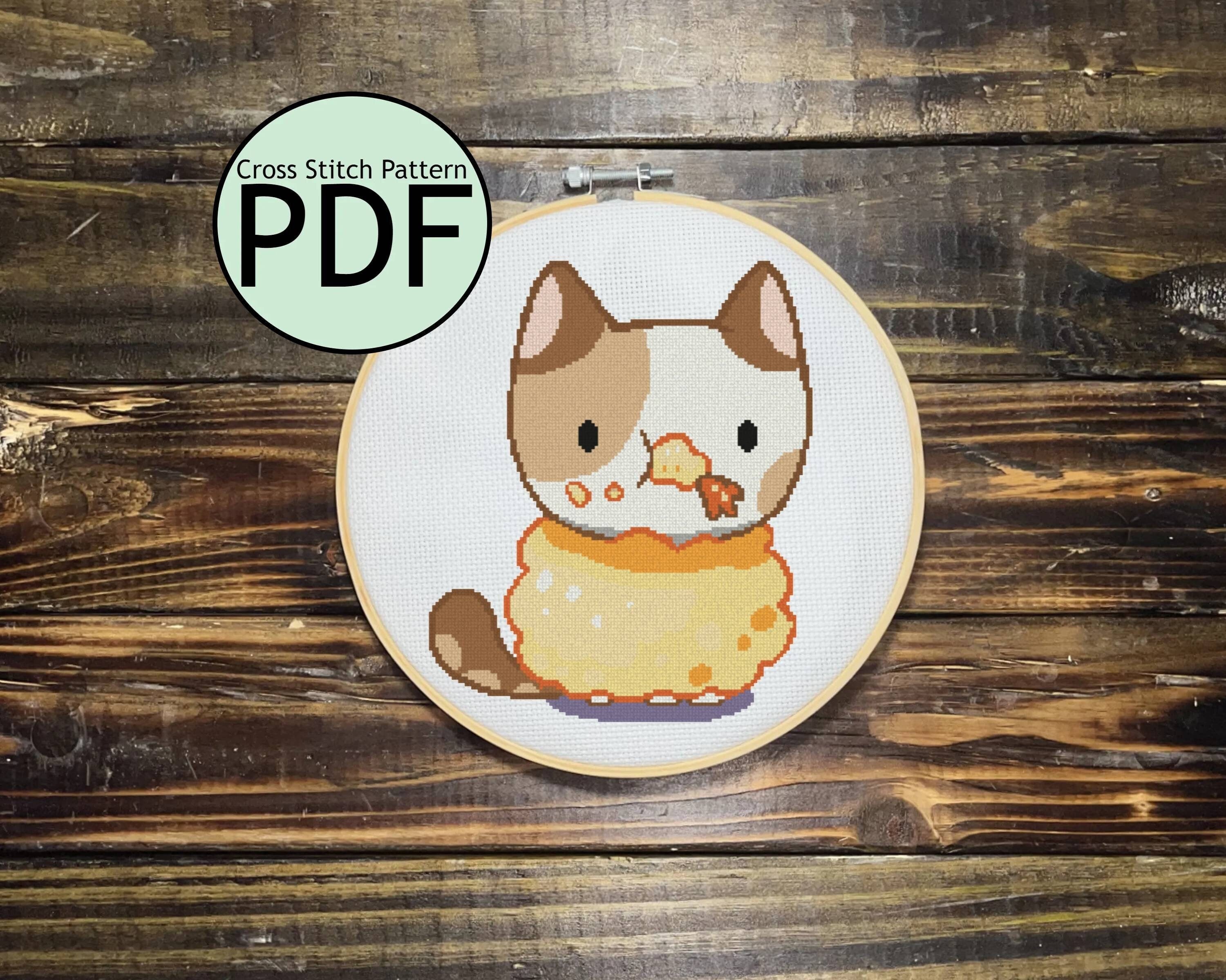 Tempura Cat Cross Stitch Pattern