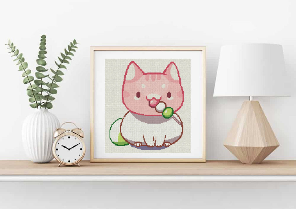 Dango Cat Cross Stitch Pattern