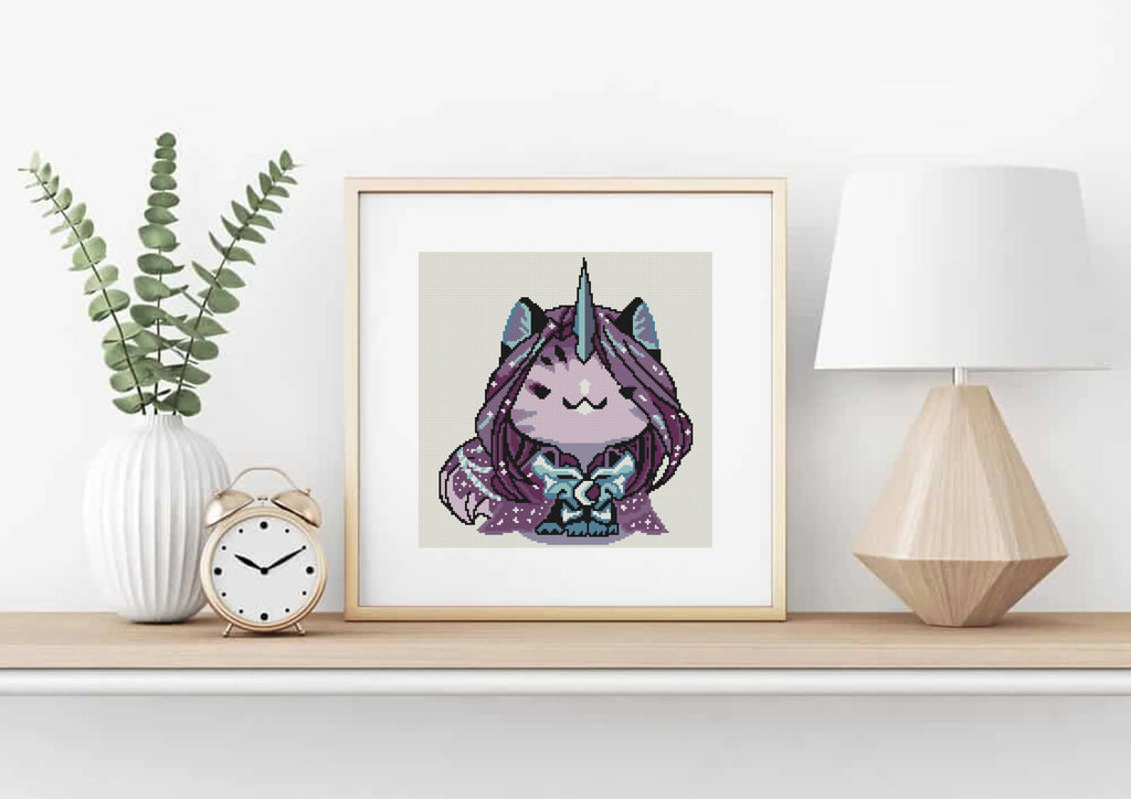 Gothic Fairy Cat Cross Stitch Pattern