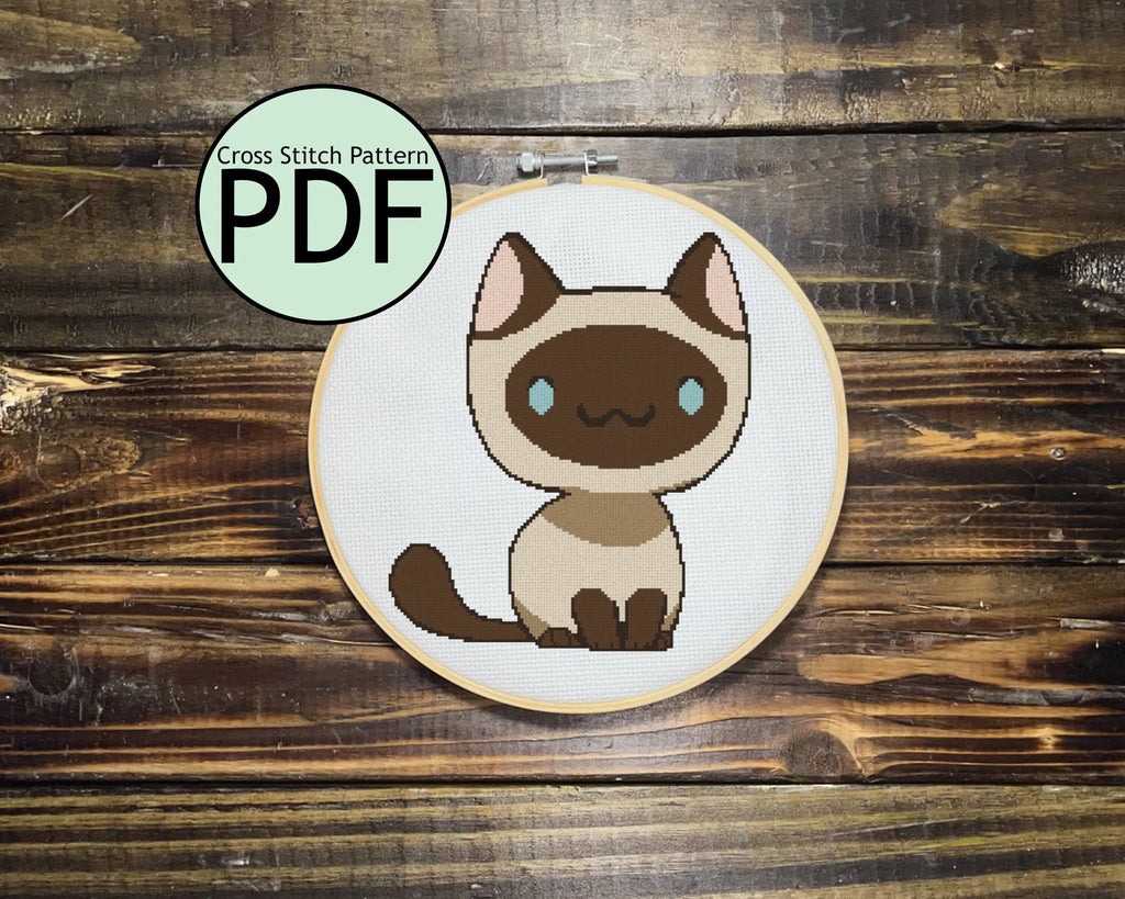 Siamese Cat Cross Stitch Pattern