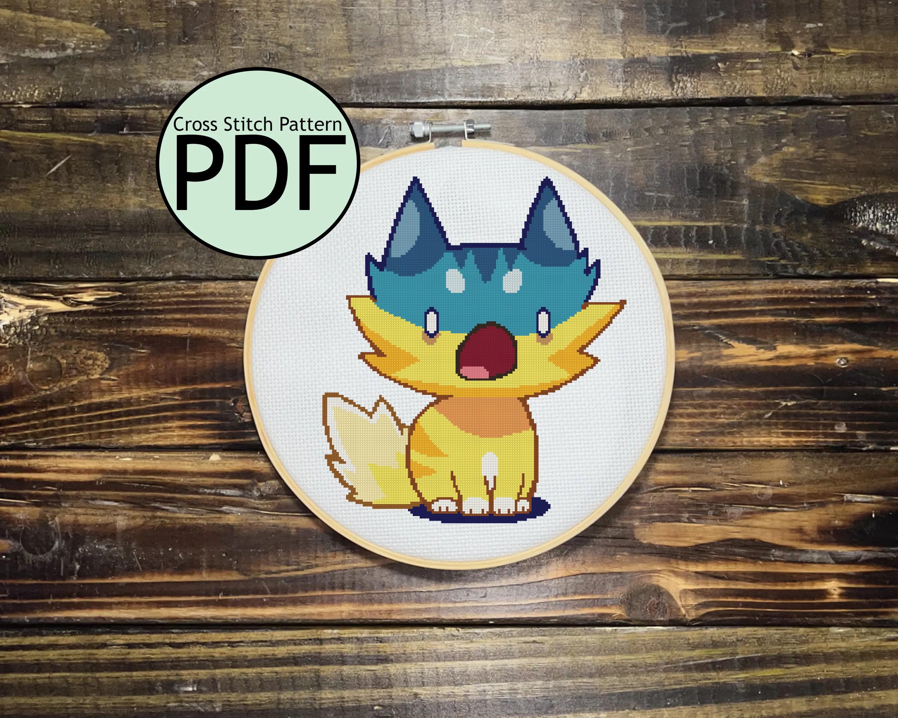 Shocked Emoji Cat Cross Stitch