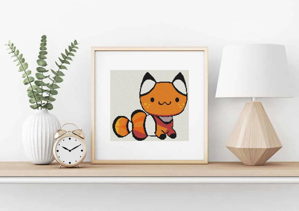 Clown Fish Cat Cross Stitch Pattern