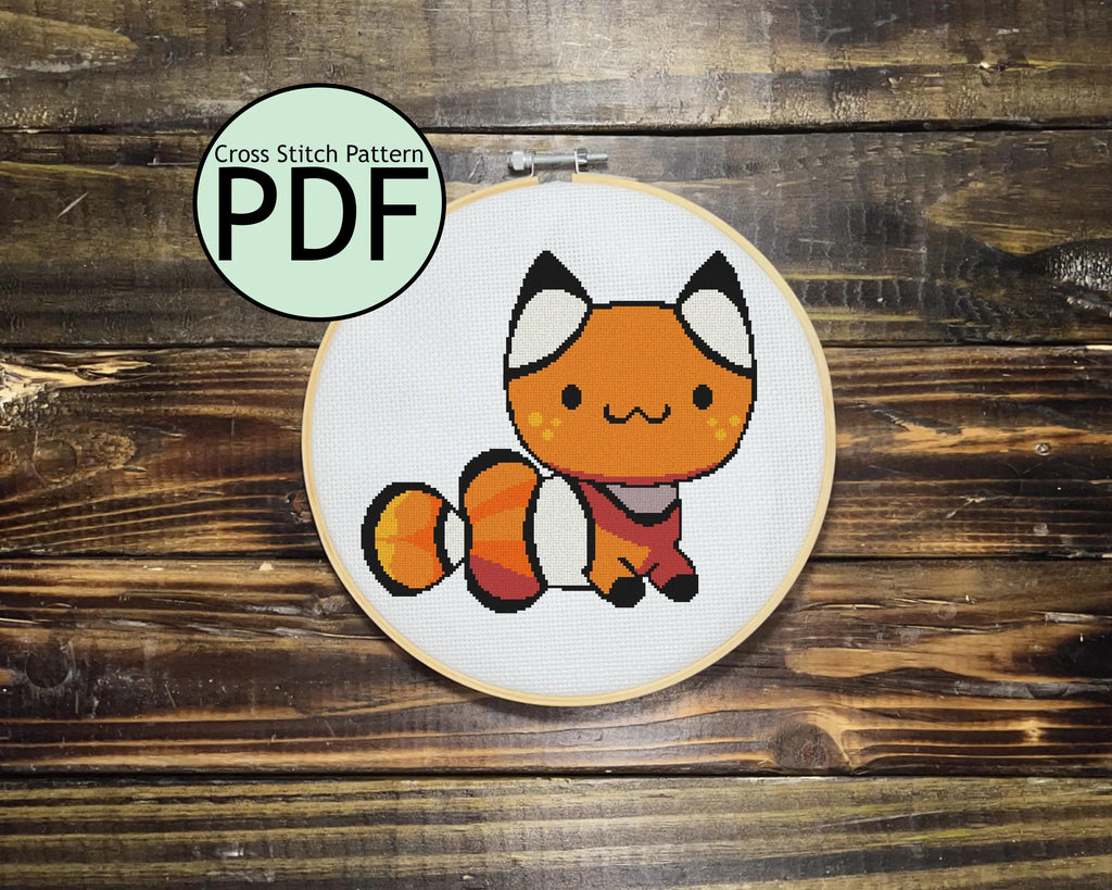 Clown Fish Cat Cross Stitch Pattern