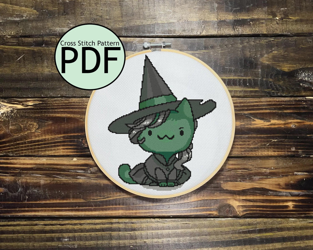 Wicked Witch Cat Cross Stitch