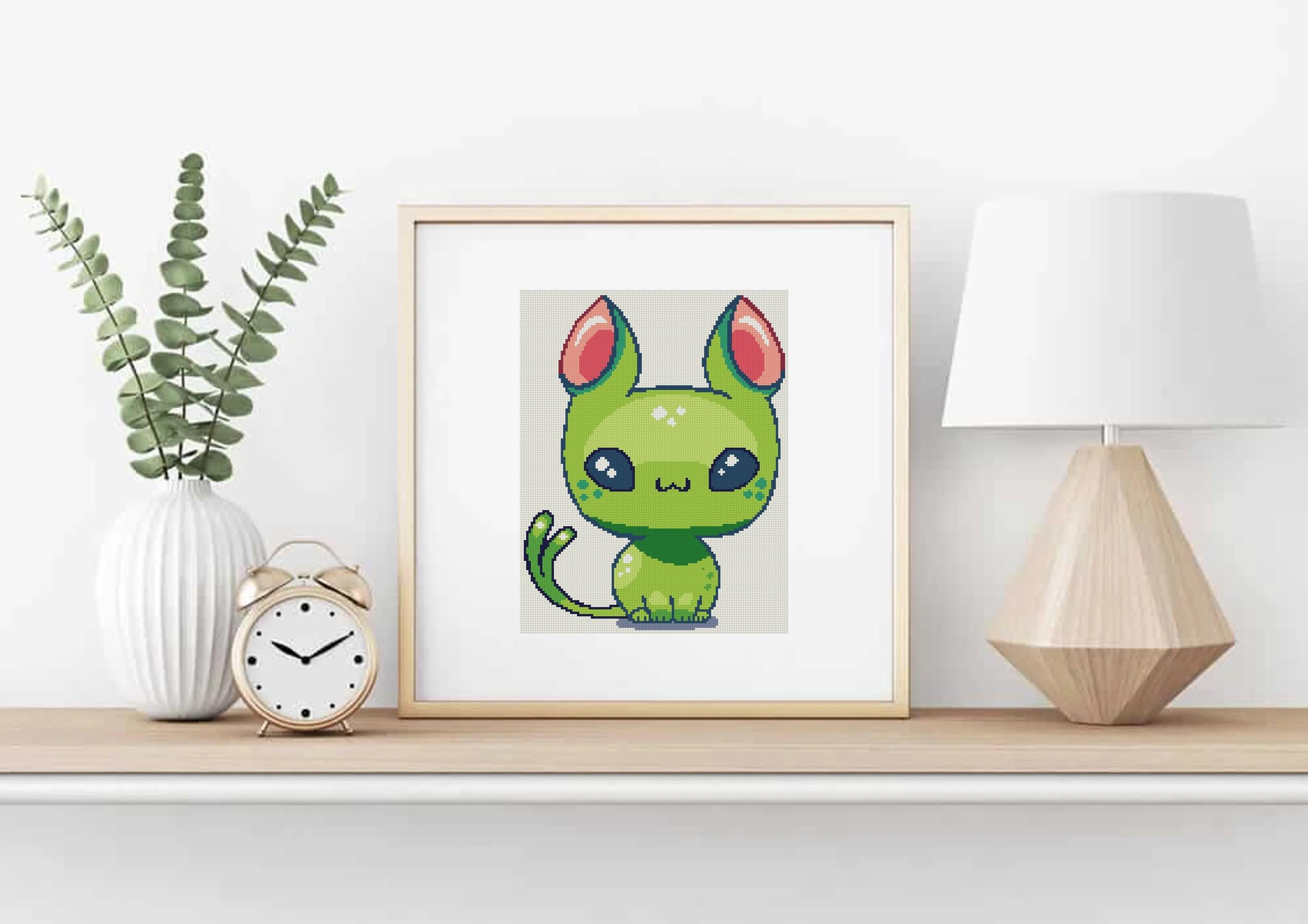 Alien Baby Cat Cross Stitch Pattern