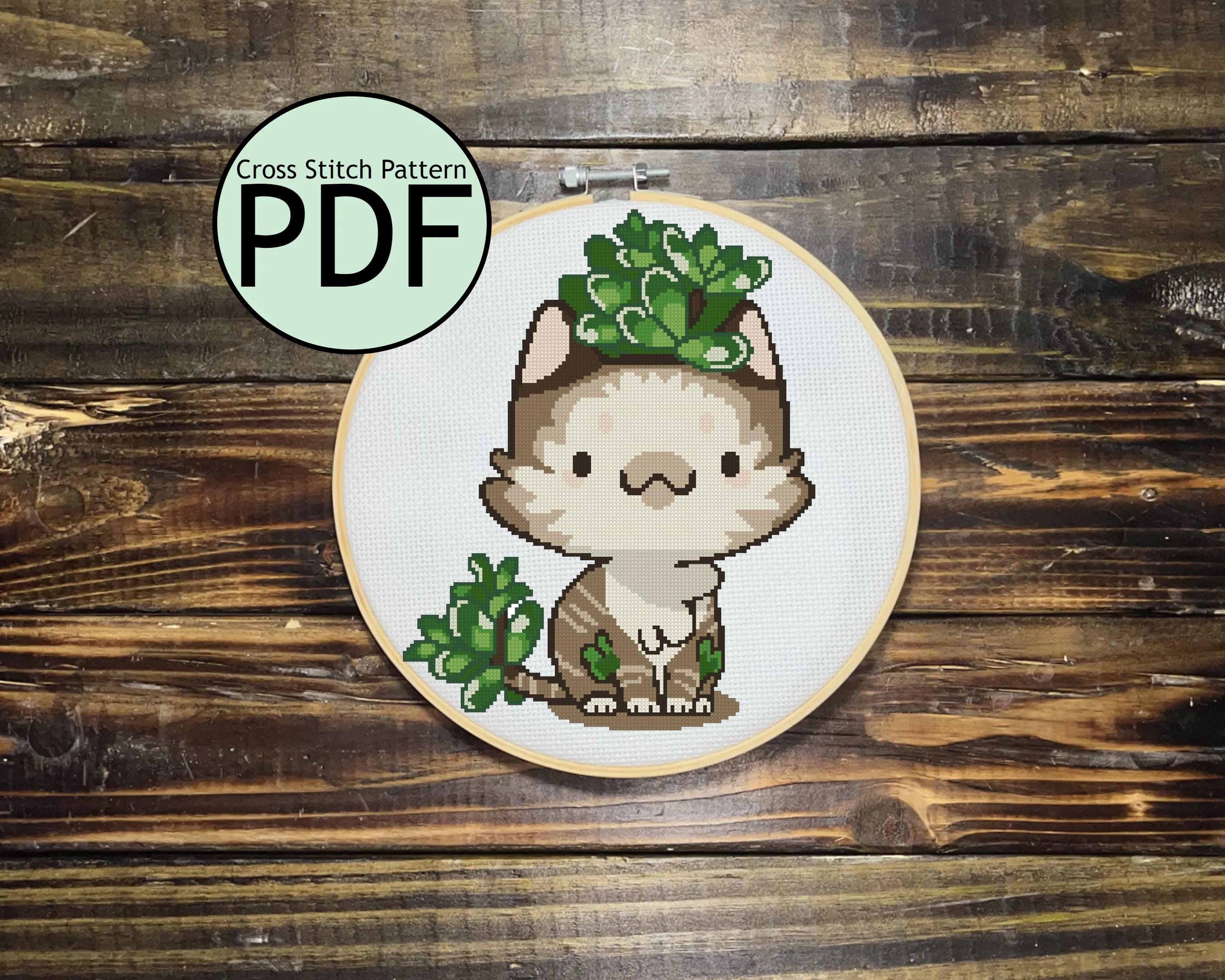 Jade Cat Cross Stitch Pattern