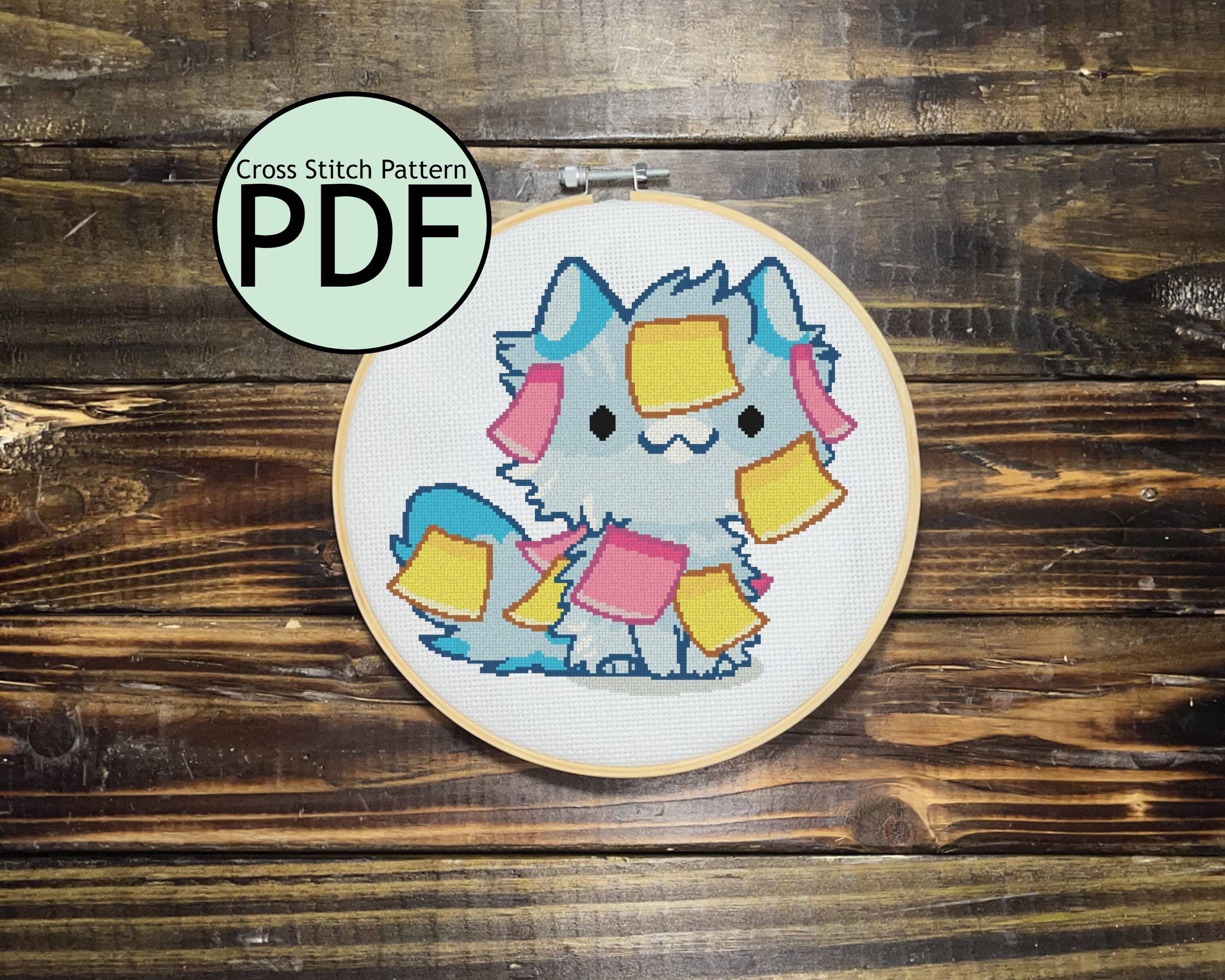 Sticky Note Cat Cross Stitch Pattern