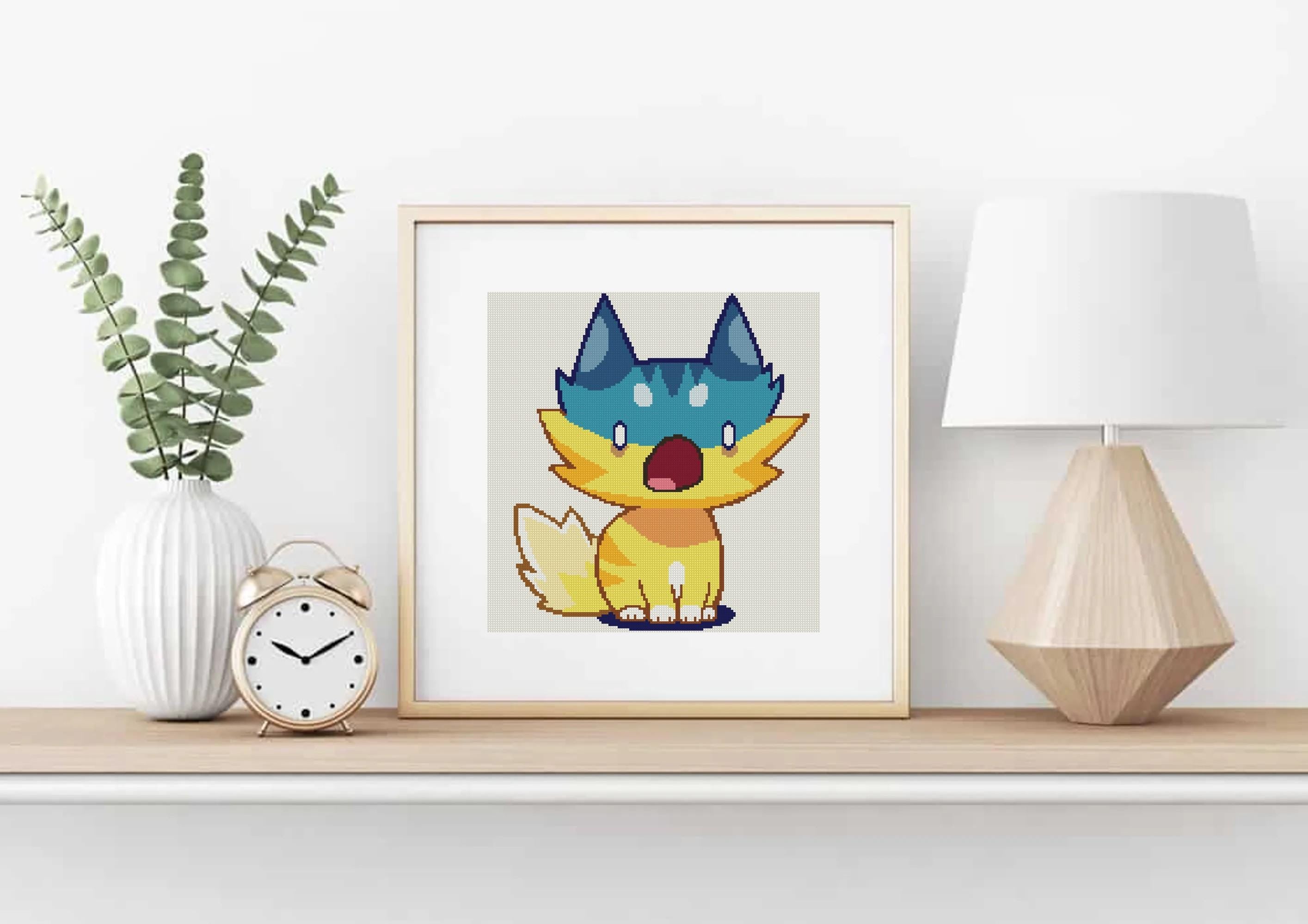 Shocked Emoji Cat Cross Stitch