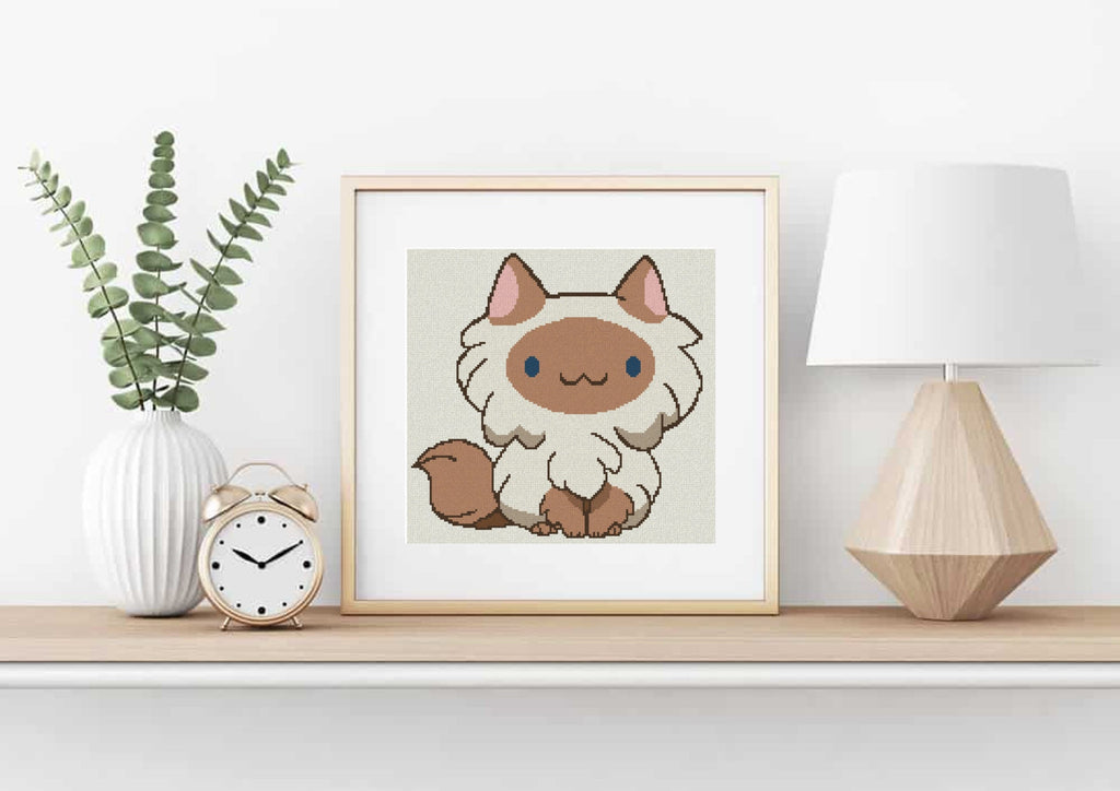 Persian Cat Cross Stitch Pattern