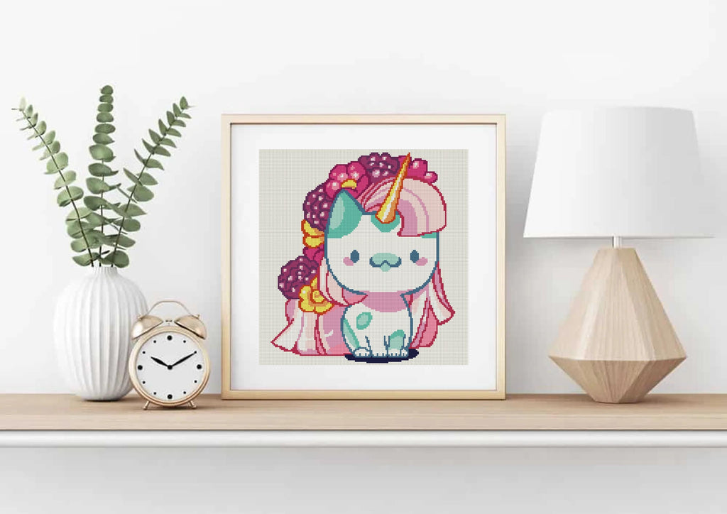 Petunia Unicorn Cat Cross Stitch