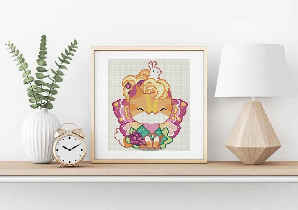 Bunny Fairy Cat Cross Stitch Pattern