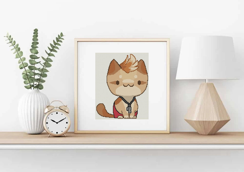 Lifeguard Cat Cross Stitch Pattern