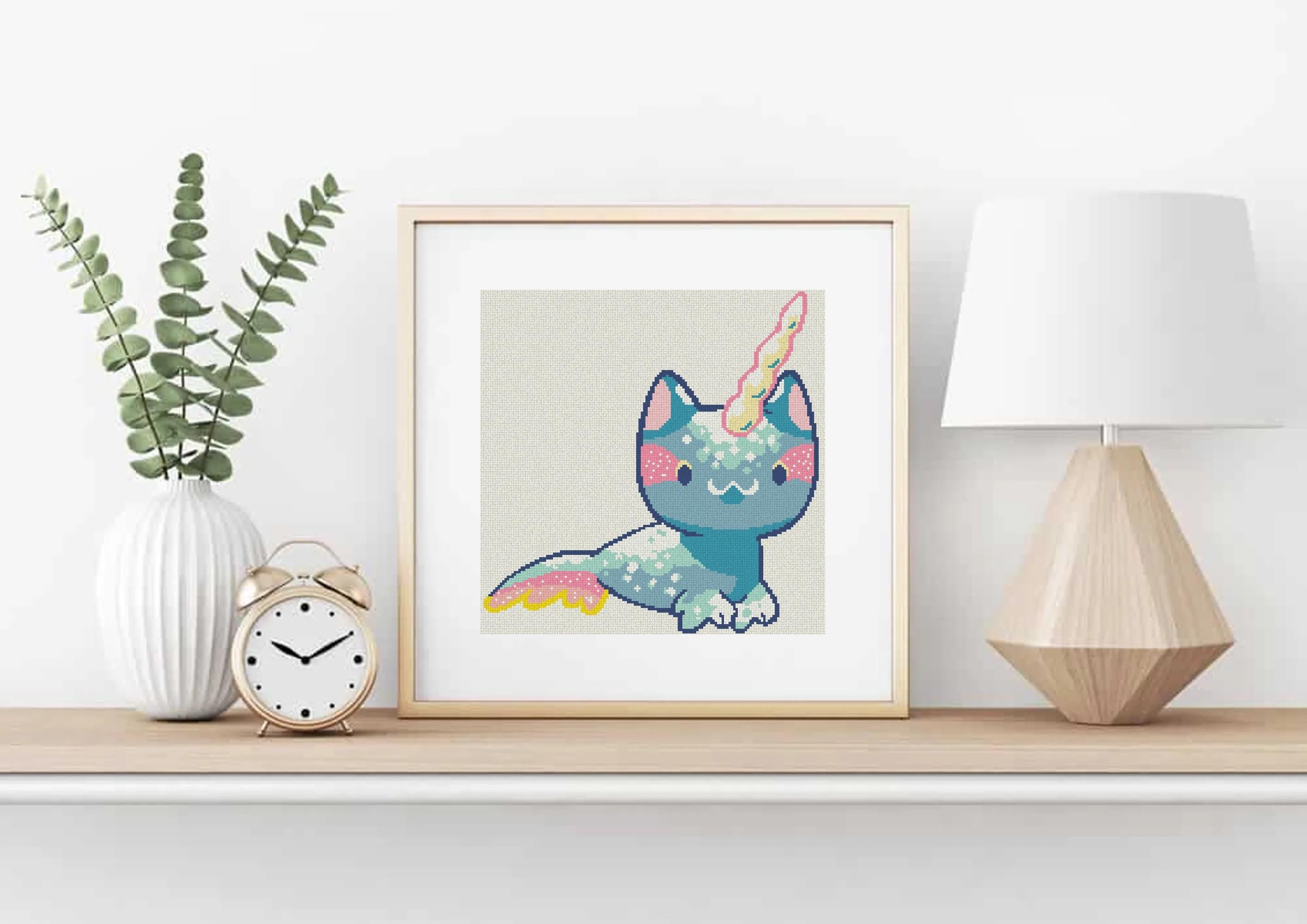 Narwhal Cat Cross Stitch