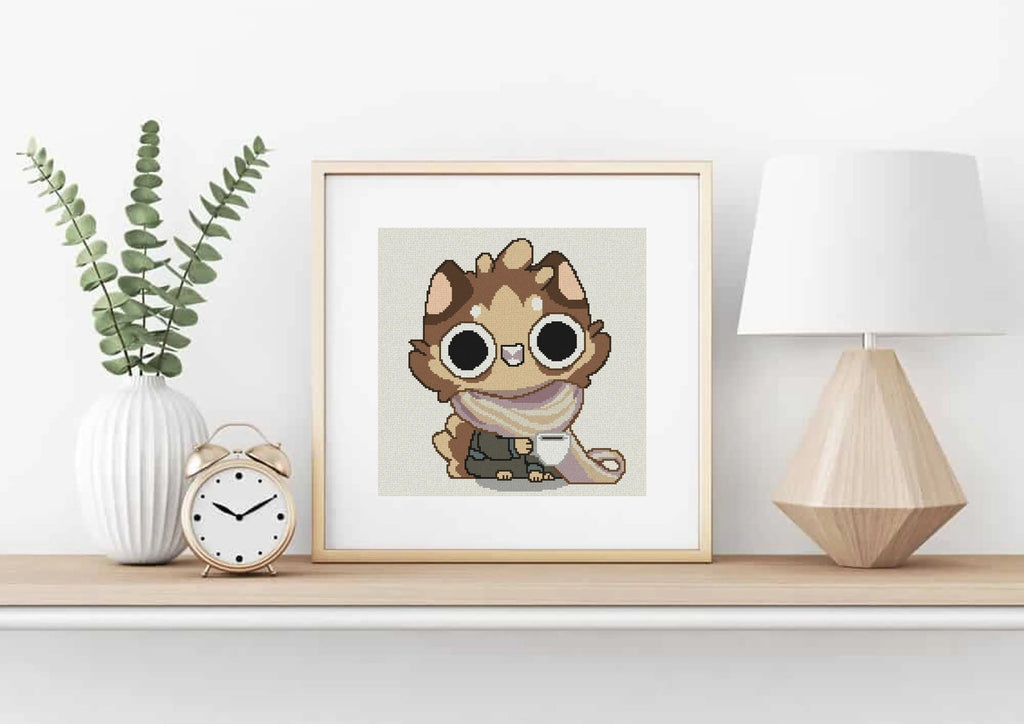 Espresso Cat Cross Stitch Pattern