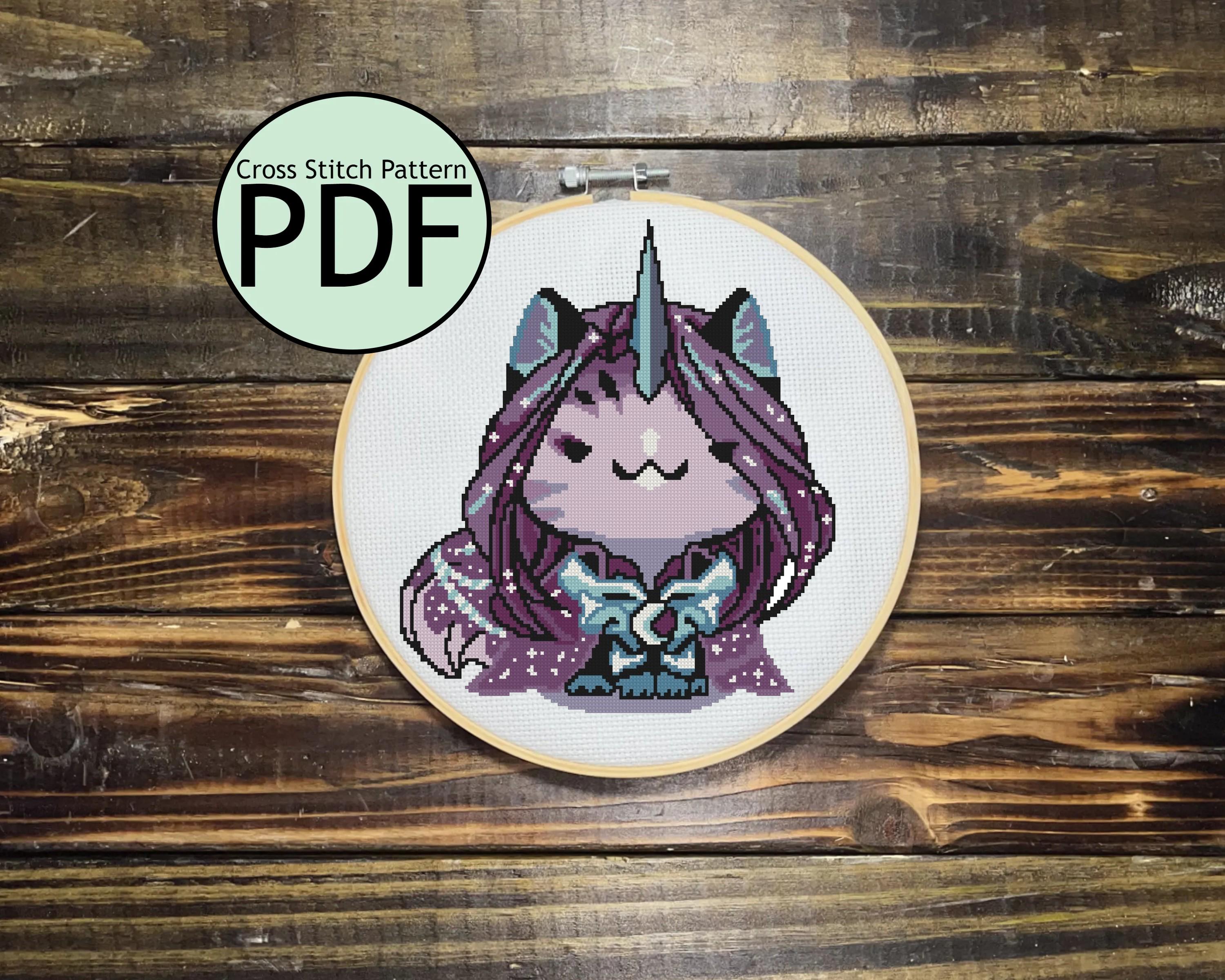 Gothic Fairy Cat Cross Stitch Pattern