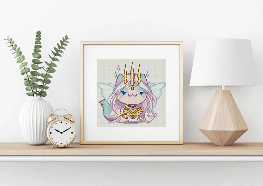 Crystal Fairy Cat Cross Stitch Pattern