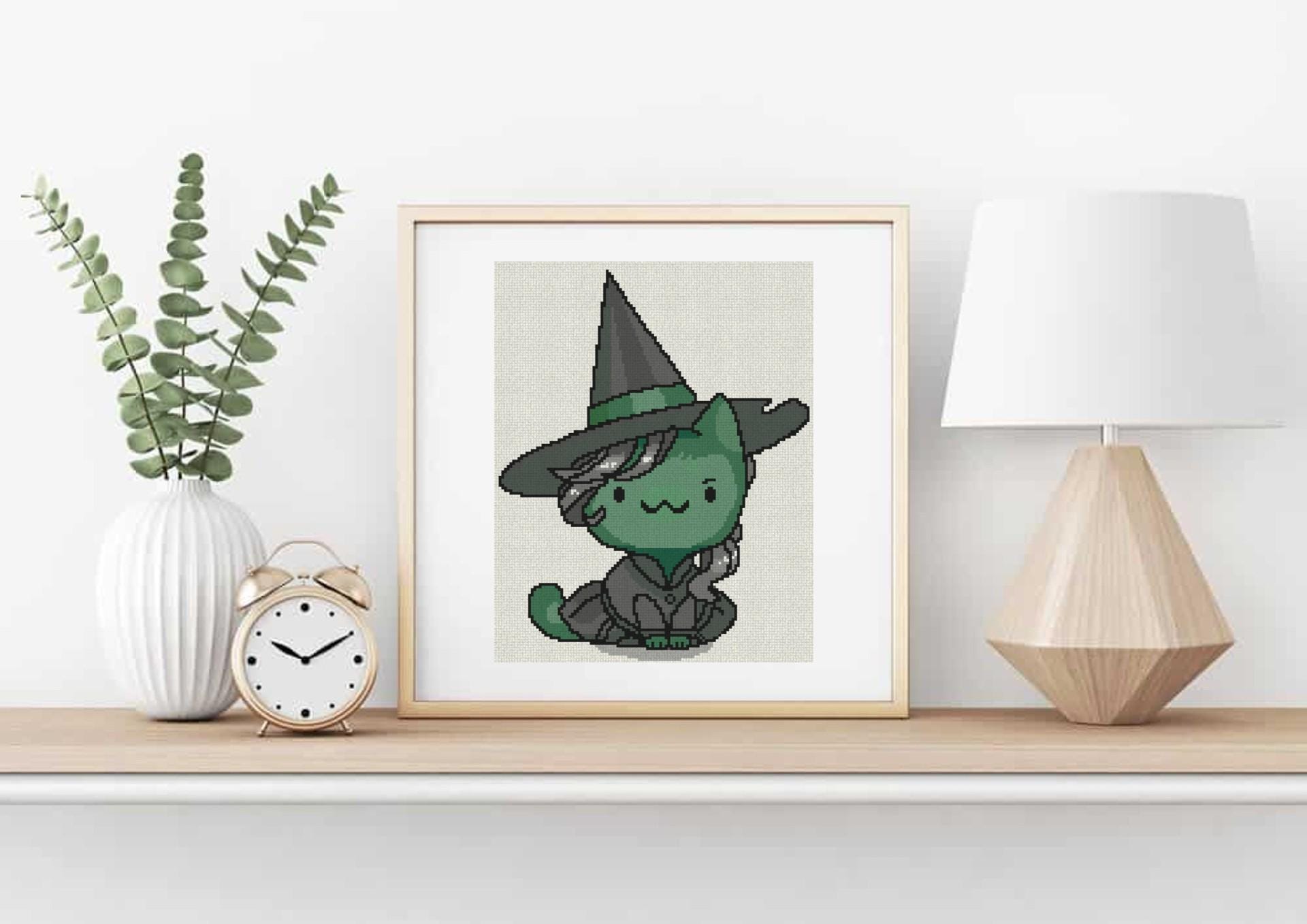 Wicked Witch Cat Cross Stitch