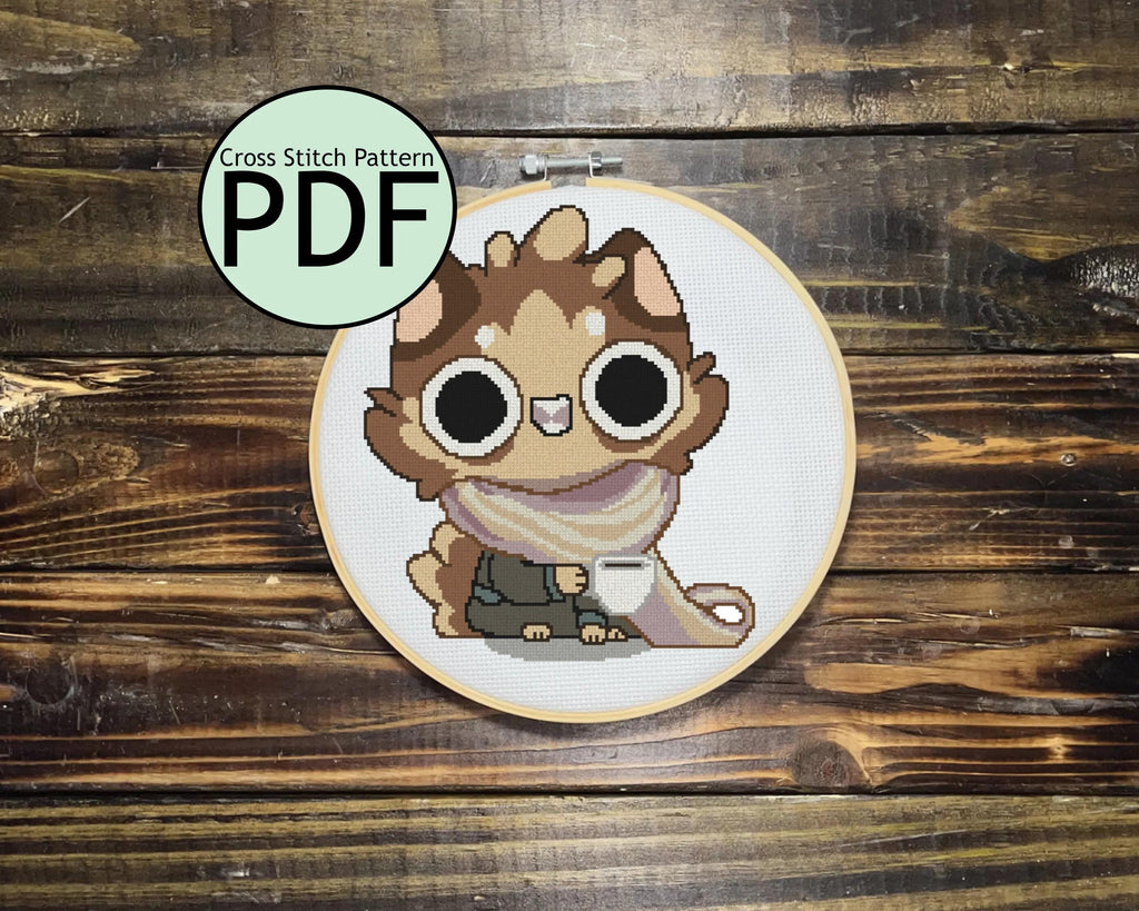 Espresso Cat Cross Stitch Pattern