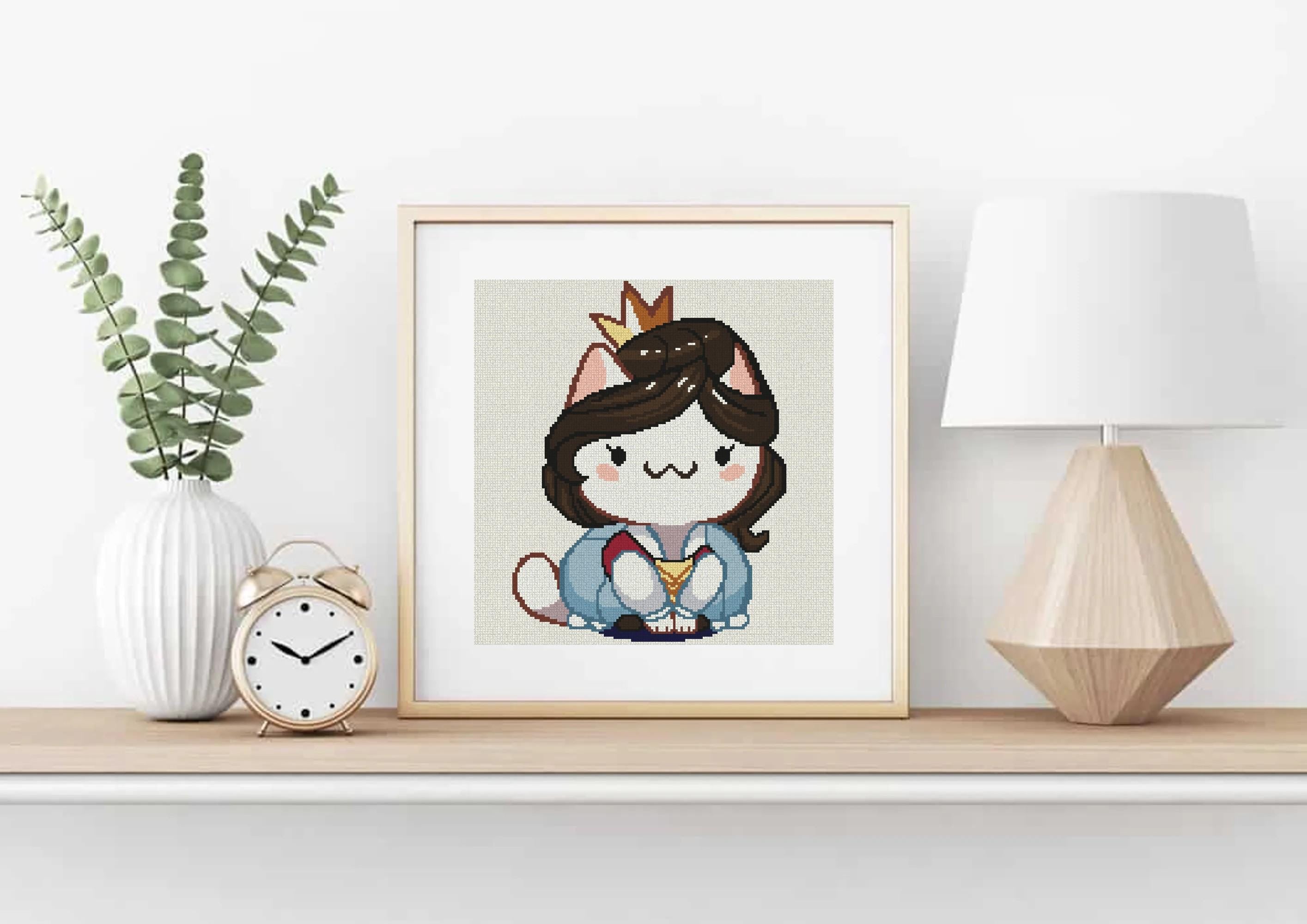 Snow White Cat Cross Stitch
