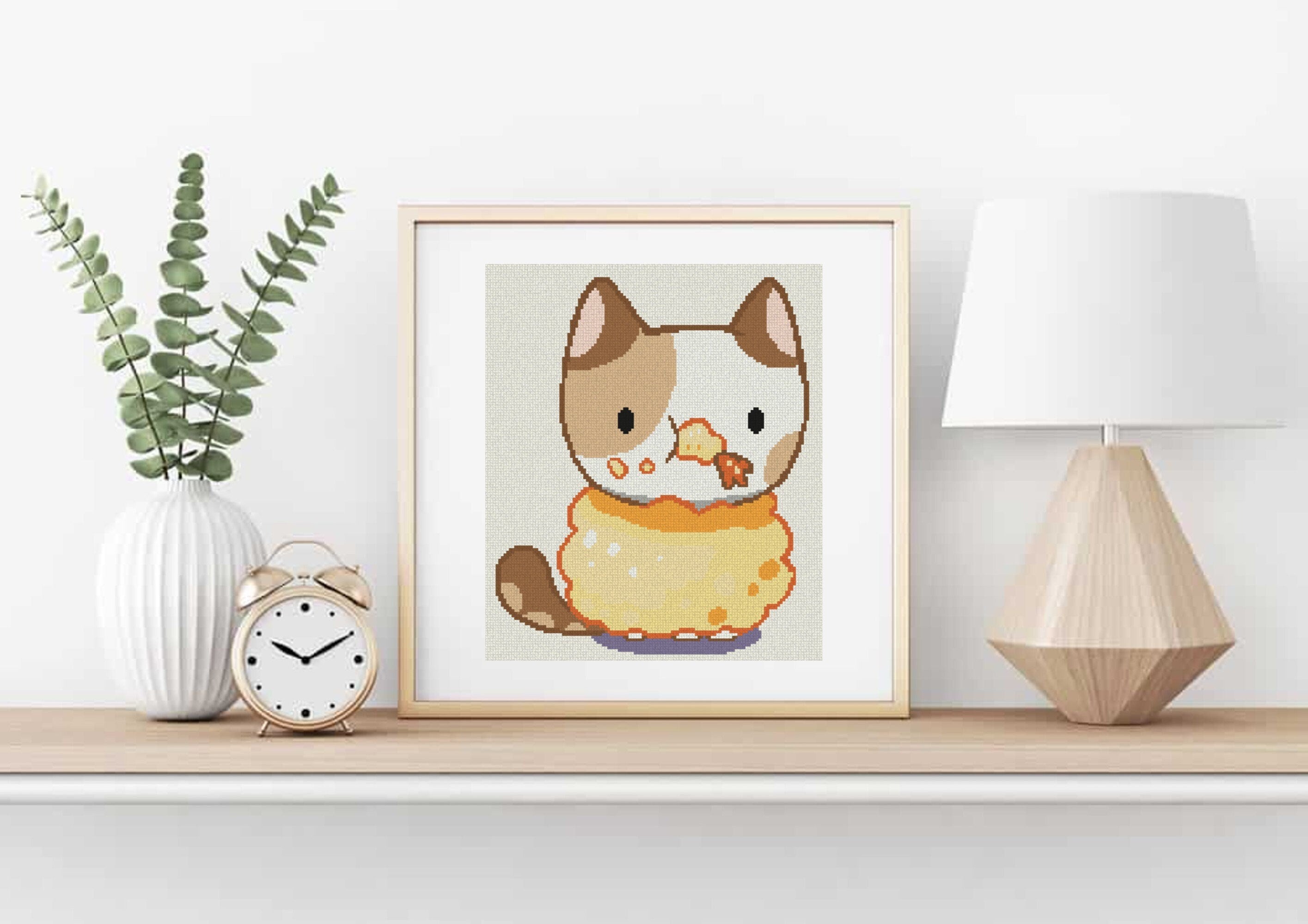 Tempura Cat Cross Stitch Pattern