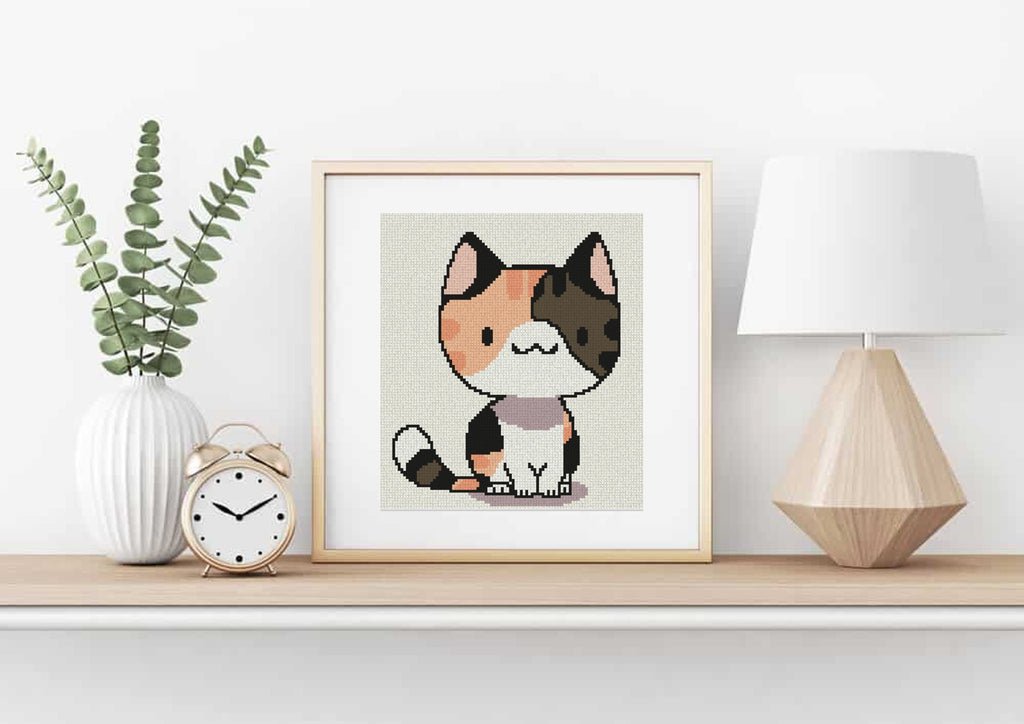 Calico Cat Cross Stitch Pattern