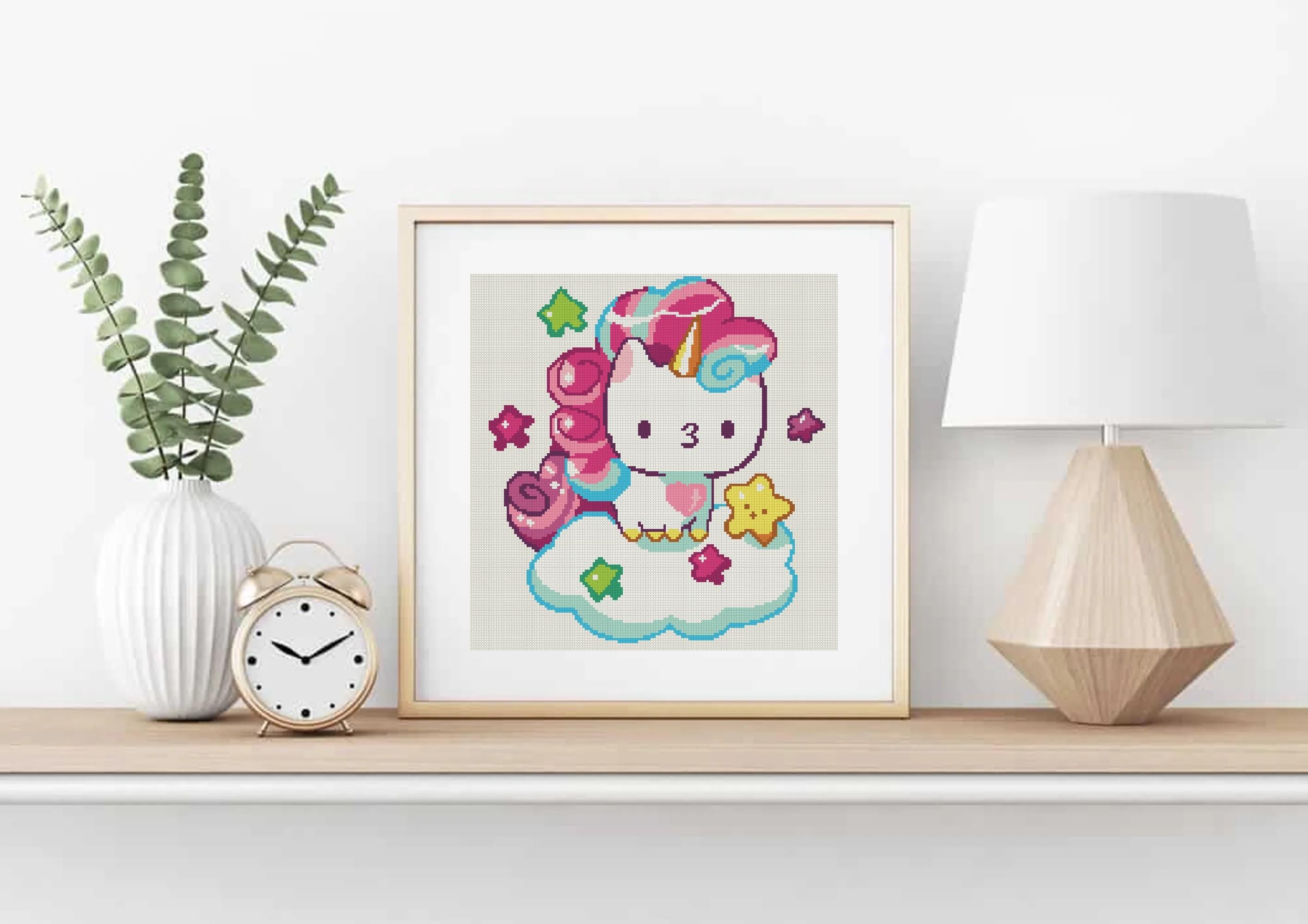 Unicorn Cloud Cat Cross Stitch