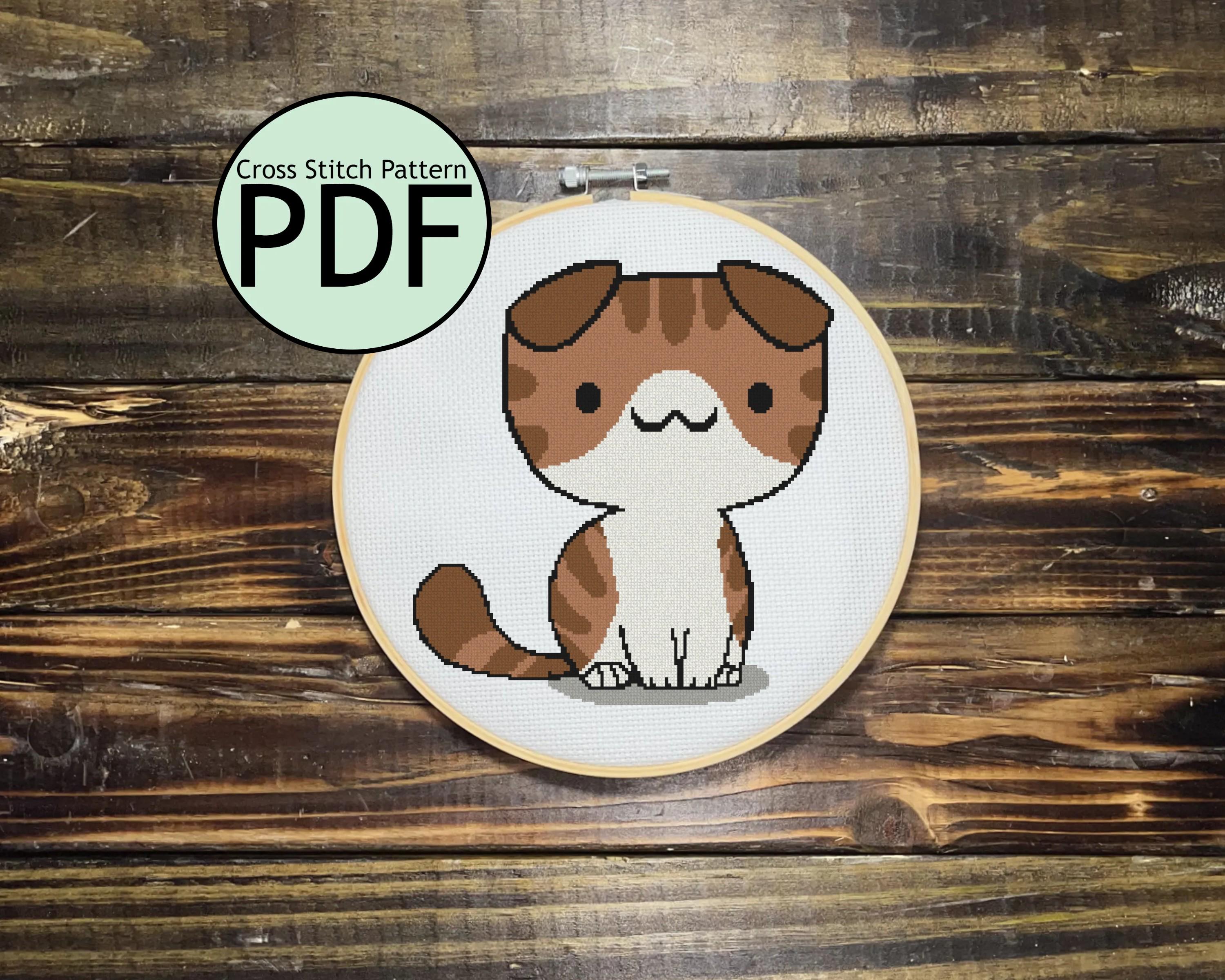 Scottish Fold Cat Cross Stitch Pattern