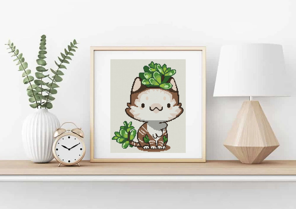 Jade Cat Cross Stitch Pattern