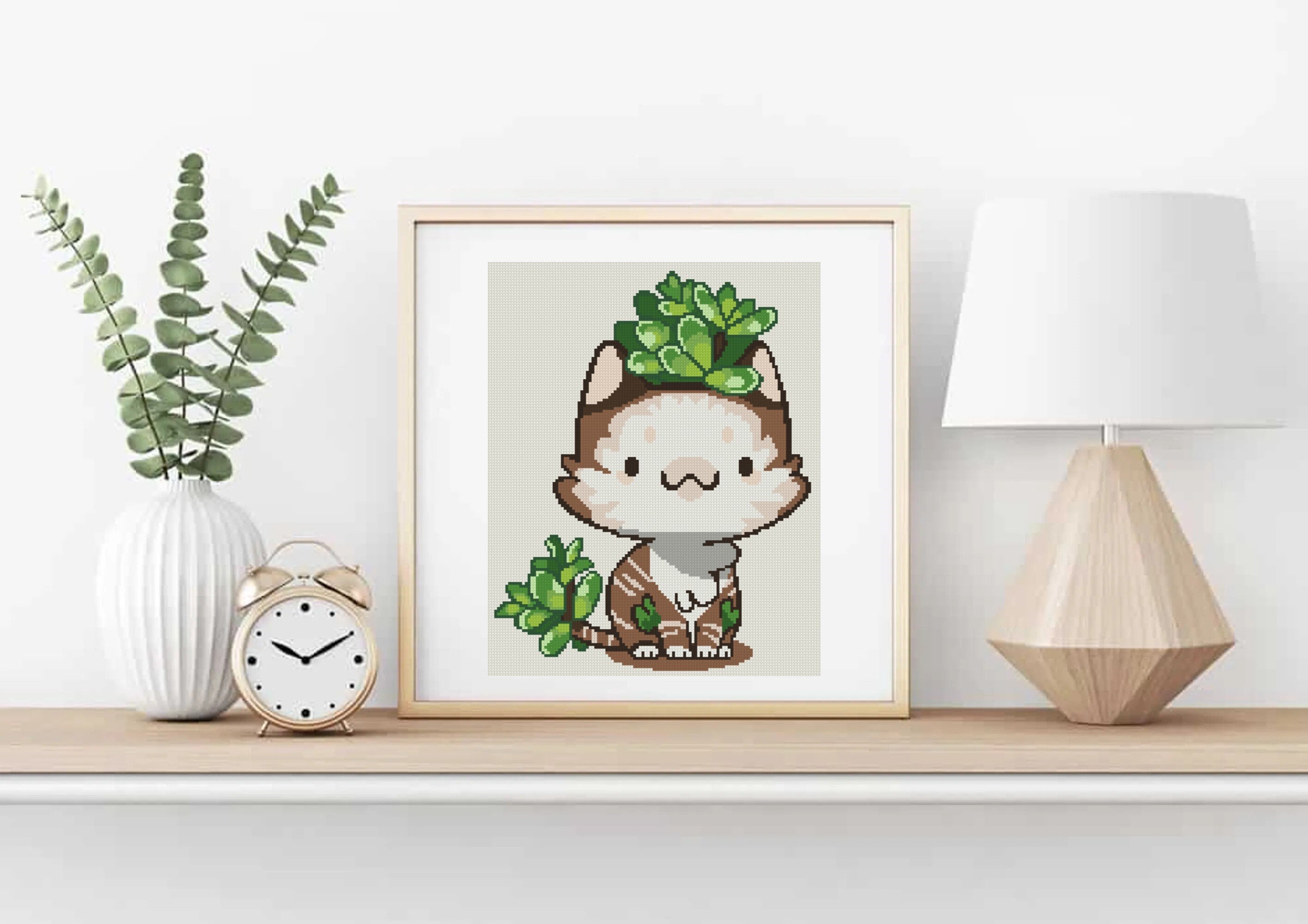 Jade Cat Cross Stitch Pattern