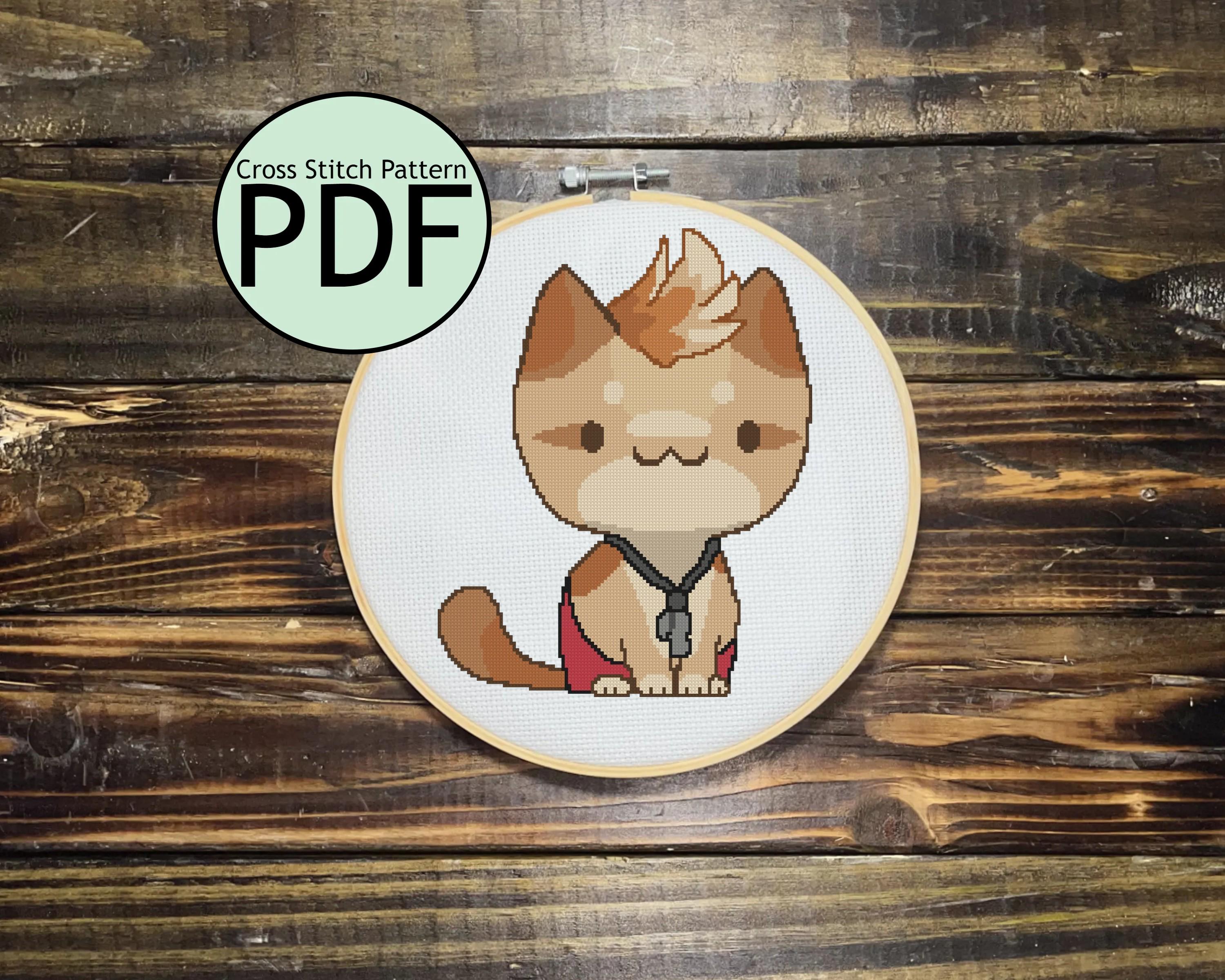 Lifeguard Cat Cross Stitch Pattern