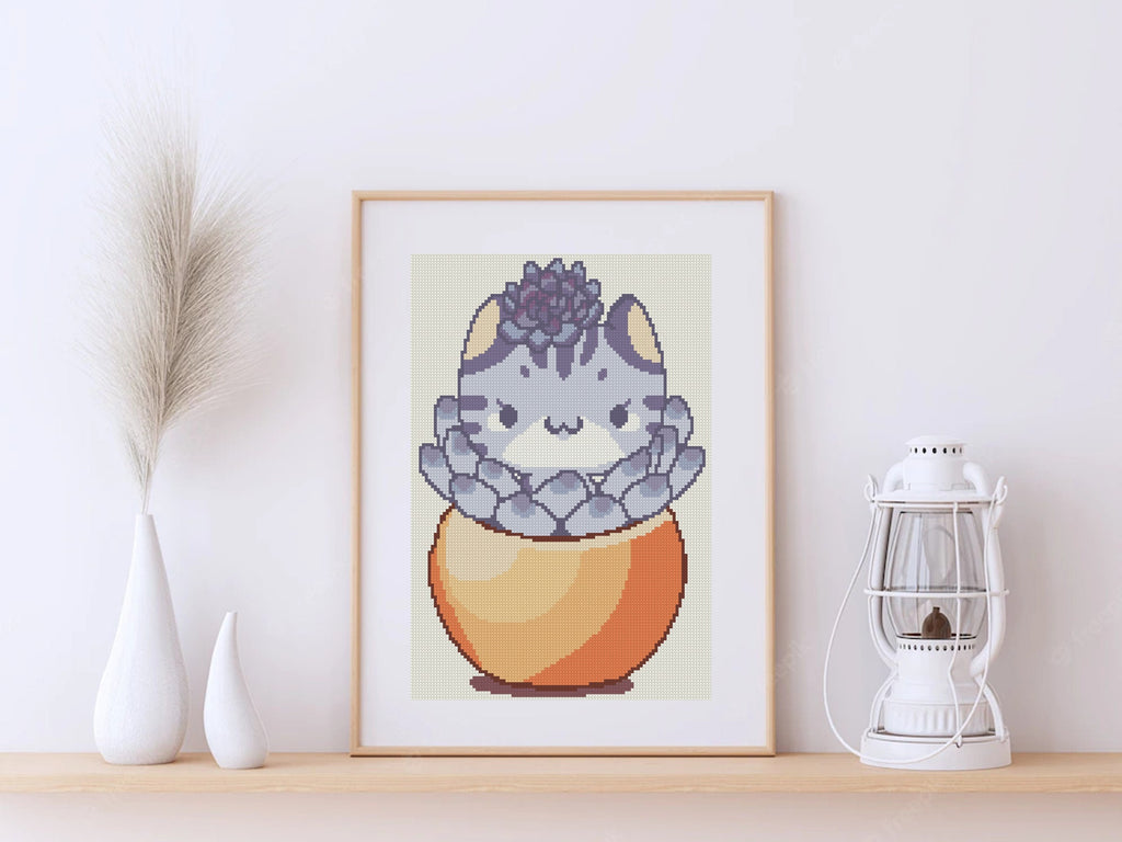 Chicks and Hens Cat Cross Stitch Pattern