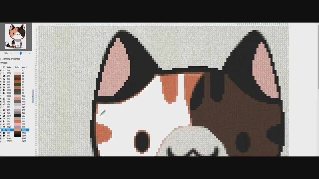 Clay Pot Cat Cross Stitch Pattern